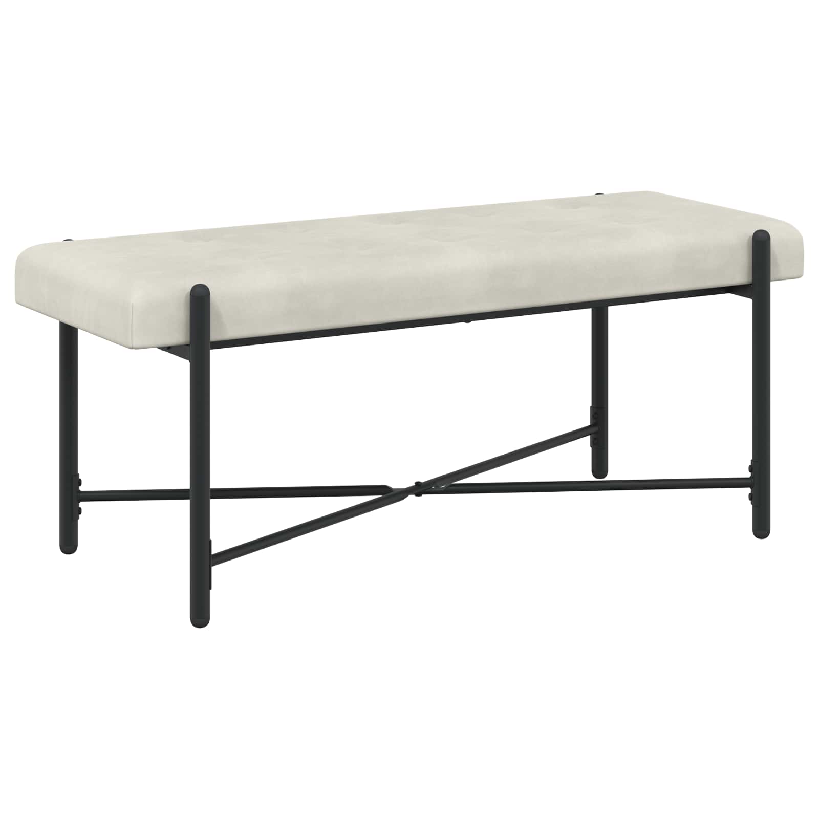 Banc capitonné à boutons avec coussins Crème 110 x 40 x 46 cm - XIOS