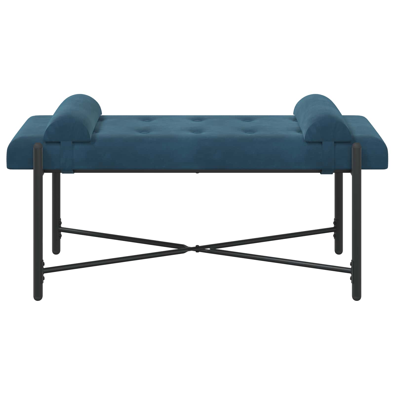 Banc capitonné à boutons avec coussins Bleu 110 x 40 x 46 cm - XIOS