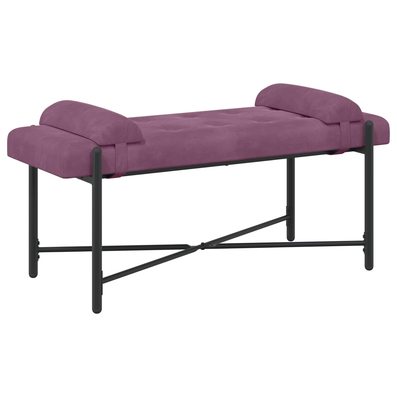 Banc capitonné à boutons avec coussins Pourpre 110 x 40 x 46 cm