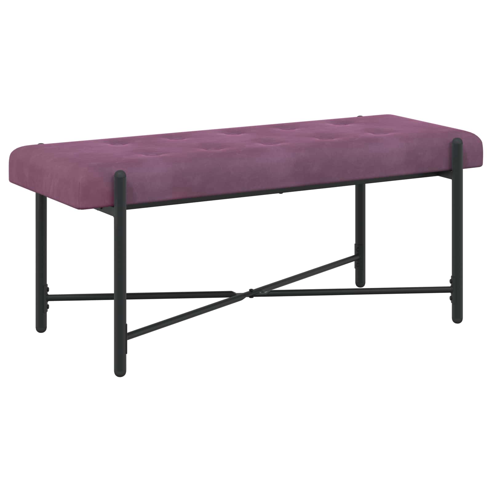 Banc capitonné à boutons avec coussins Pourpre 110 x 40 x 46 cm
