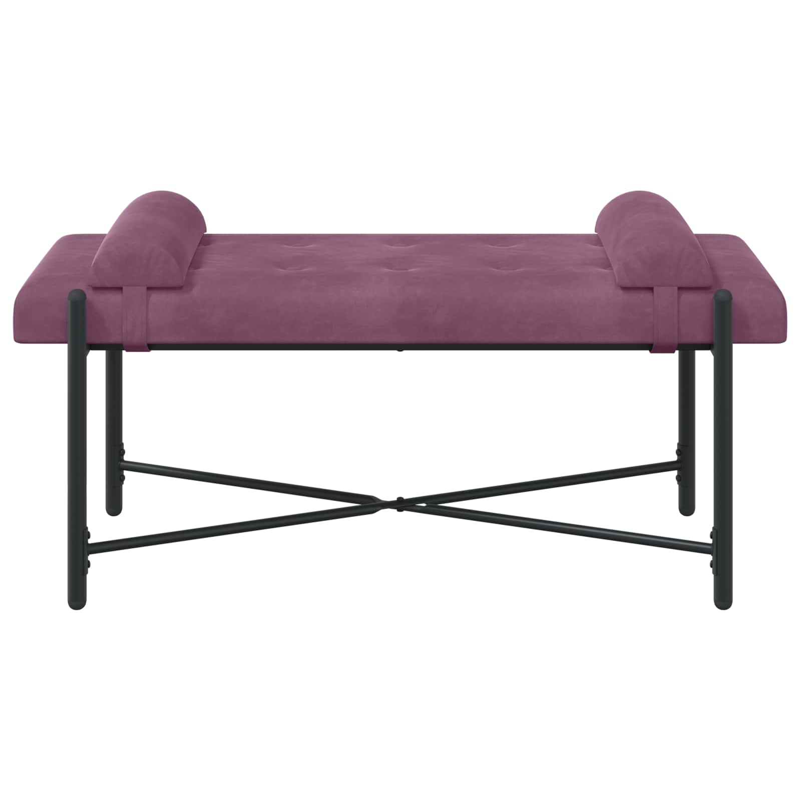 Banc capitonné à boutons avec coussins Pourpre 110 x 40 x 46 cm