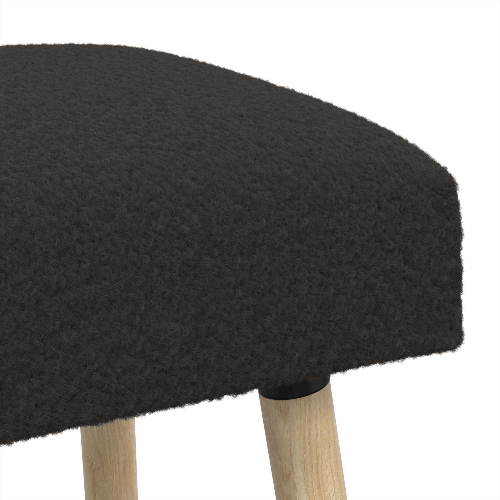 banc Uni Noir 110 x 40 x 46 cm Bouclé - XIOS