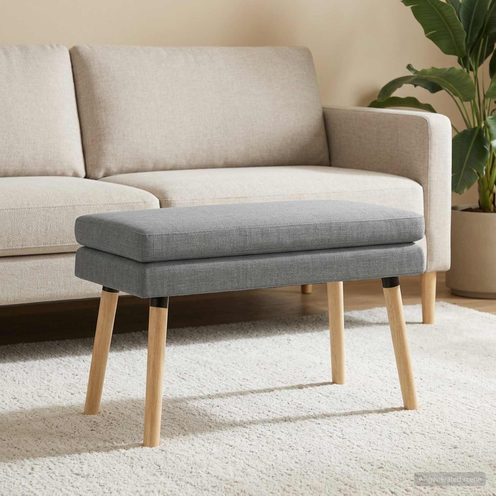 Banc à double couche Gris clair 80 x 40 x 47 cm Tissu - XIOS