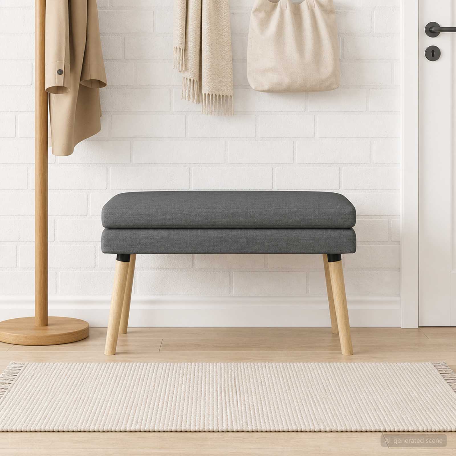 Banc à double couche Gris foncé 80 x 40 x 47 cm Tissu - XIOS