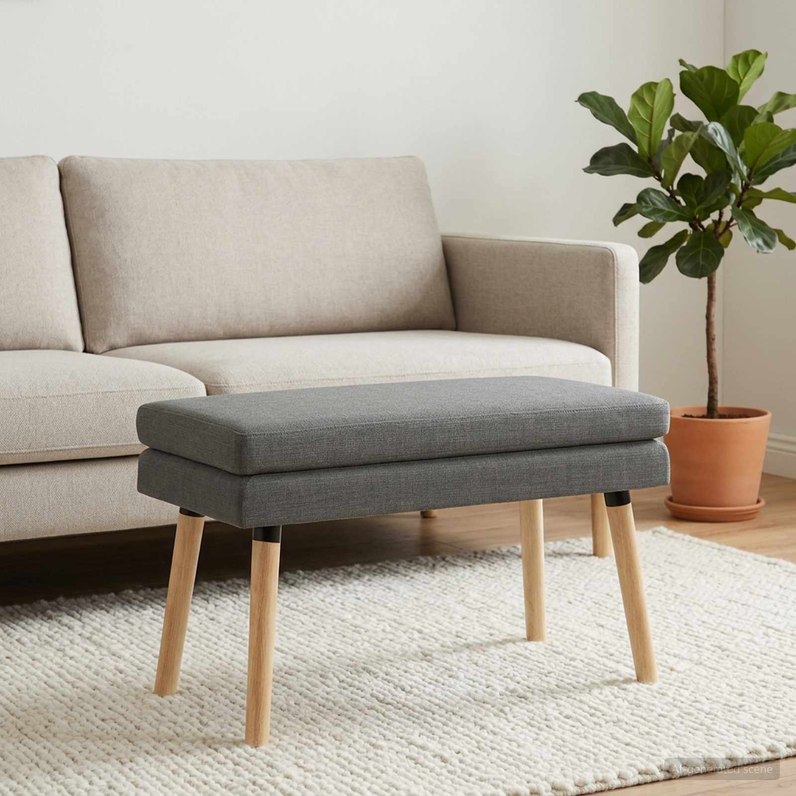 Banc à double couche Gris foncé 80 x 40 x 47 cm Tissu - XIOS