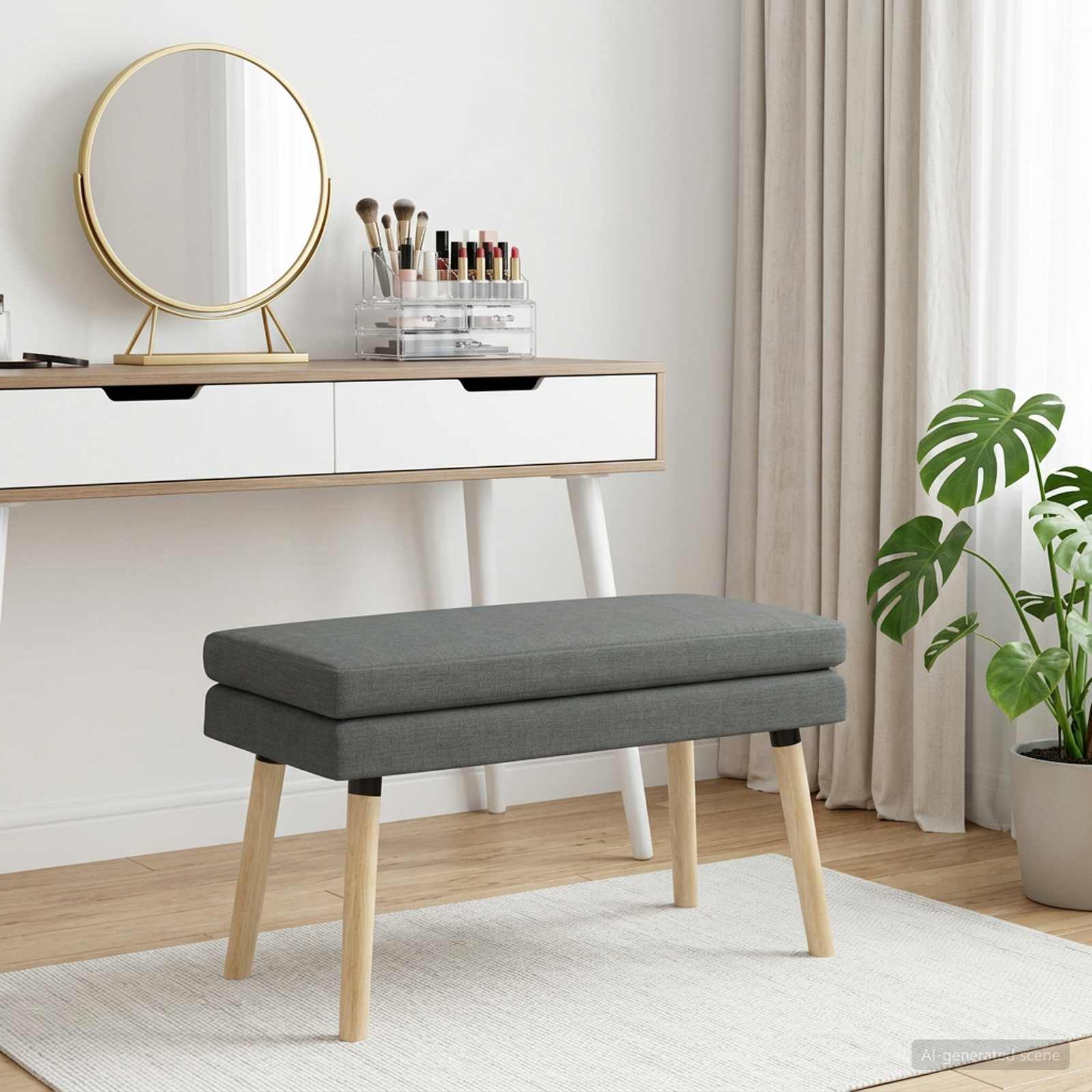 Banc à double couche Gris foncé 80 x 40 x 47 cm Tissu - XIOS