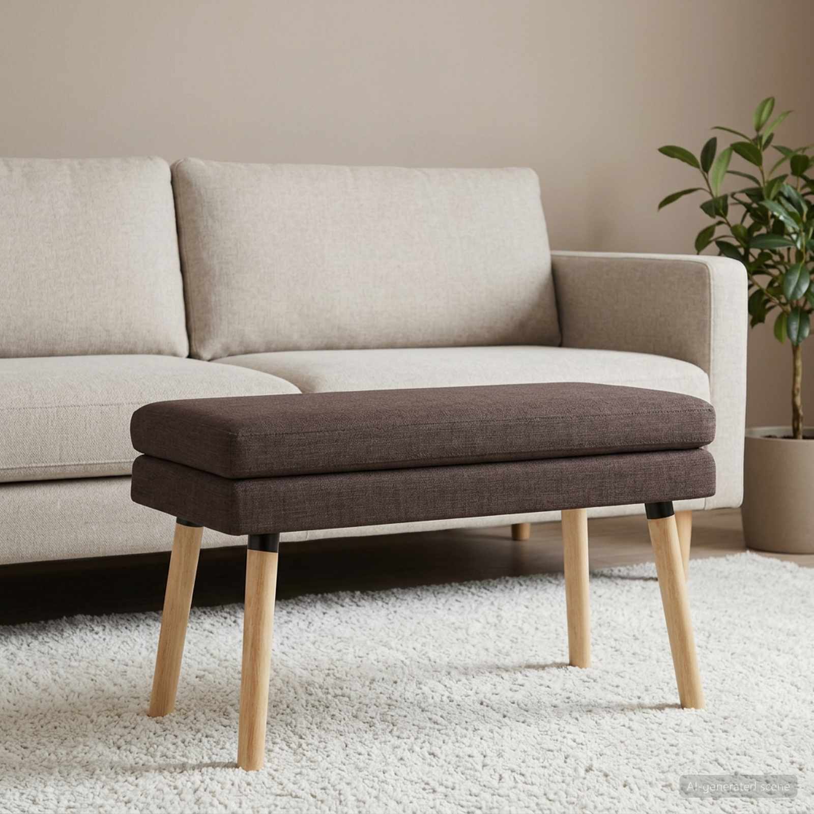Banc à double couche Marron foncé 80 x 40 x 47 cm Tissu - XIOS