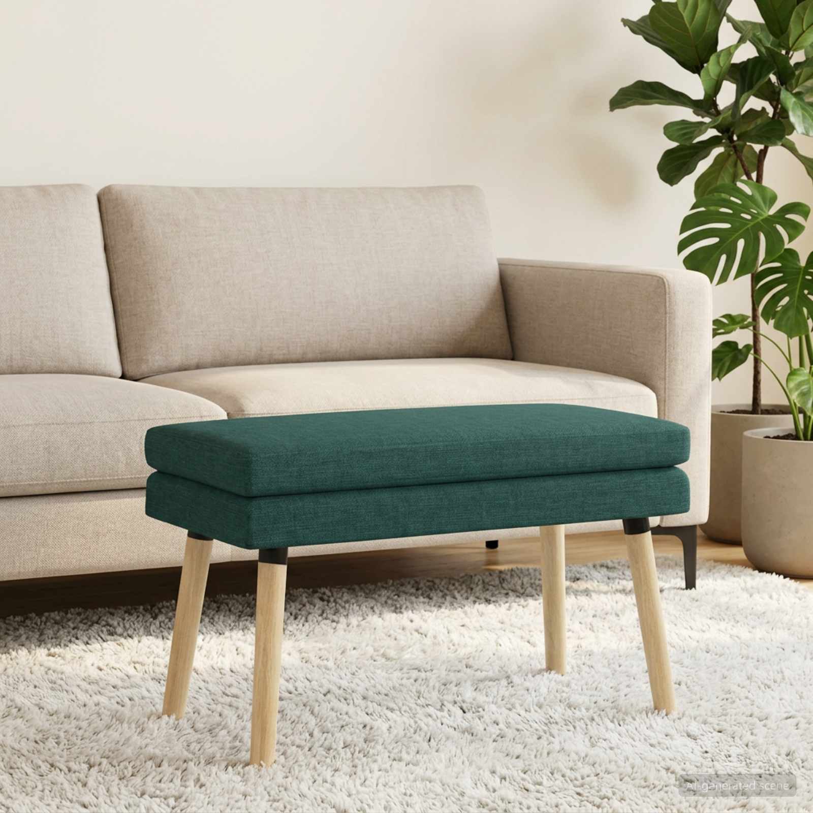 Banc à double couche Vert foncé 80 x 40 x 47 cm Tissu - XIOS