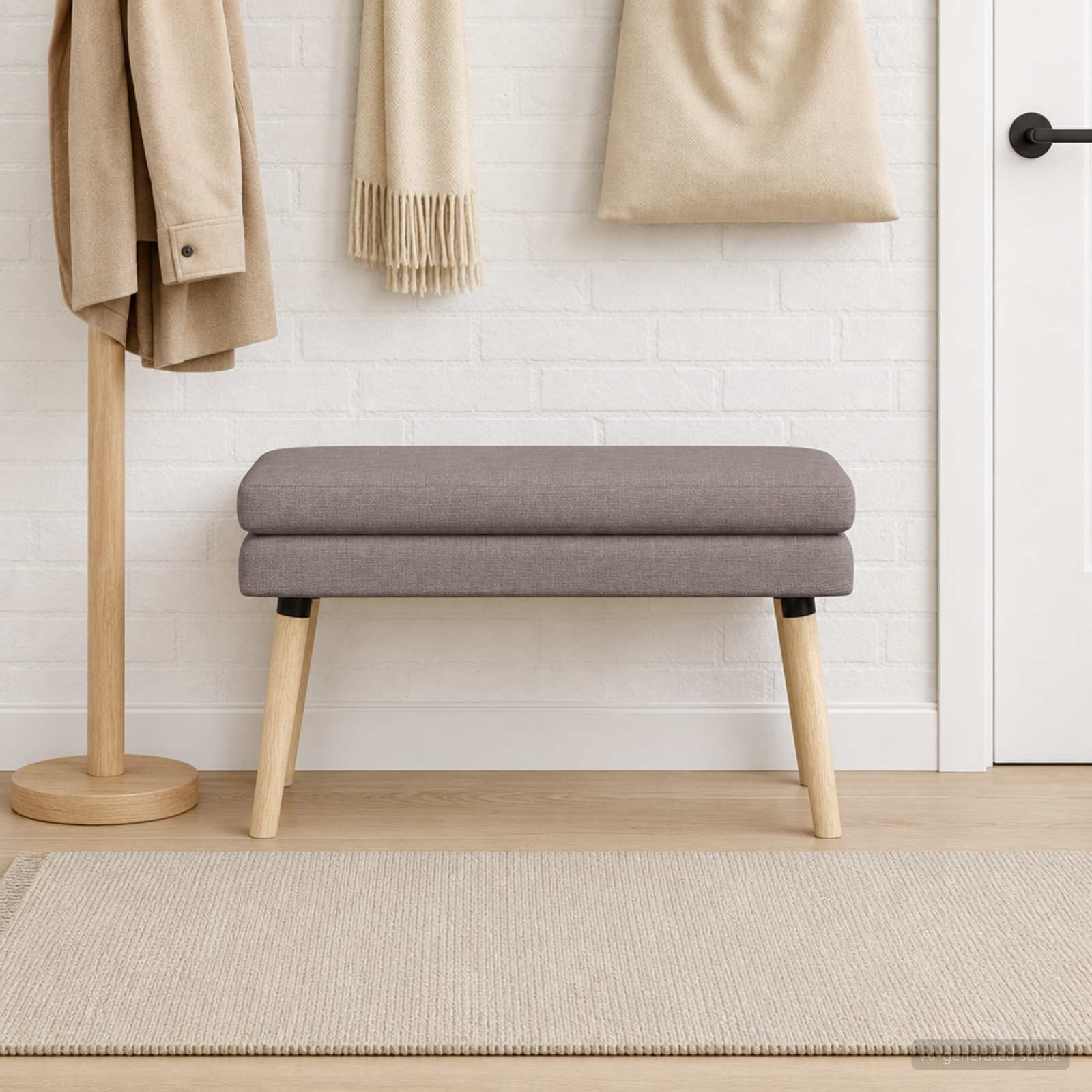 Banc à double couche Taupe 80 x 40 x 47 cm Tissu - XIOS