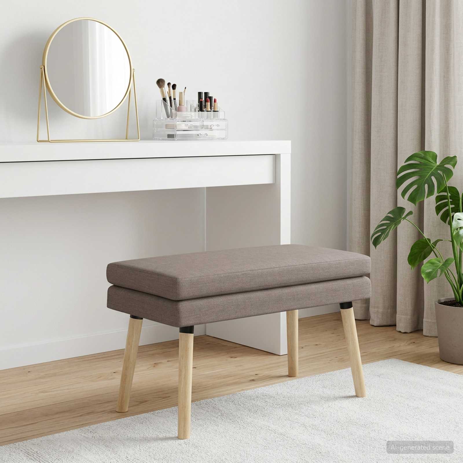 Banc à double couche Taupe 80 x 40 x 47 cm Tissu - XIOS