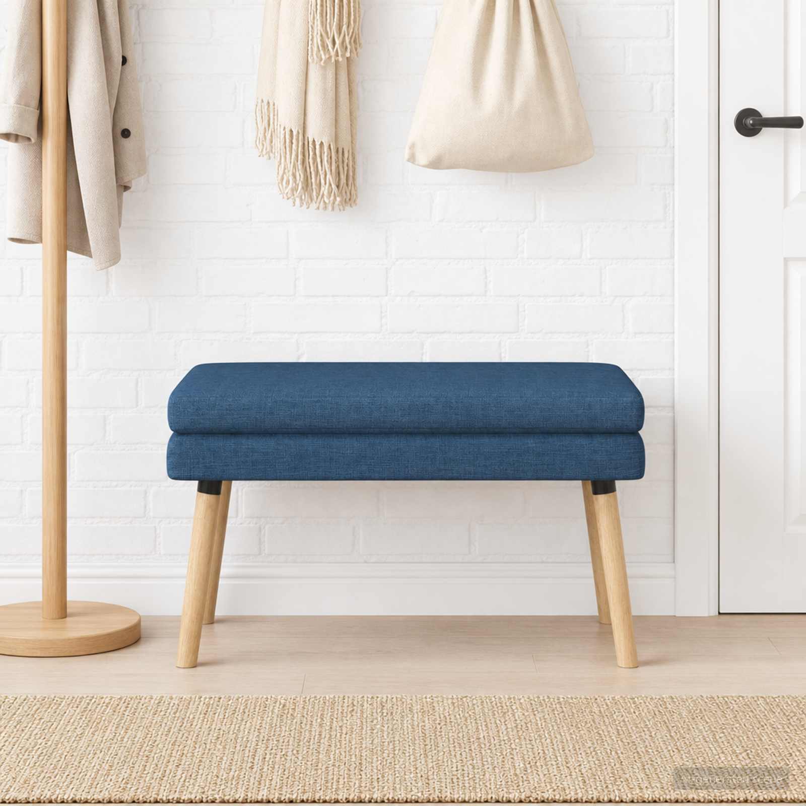 Banc à double couche Bleu 80 x 40 x 47 cm Tissu - XIOS