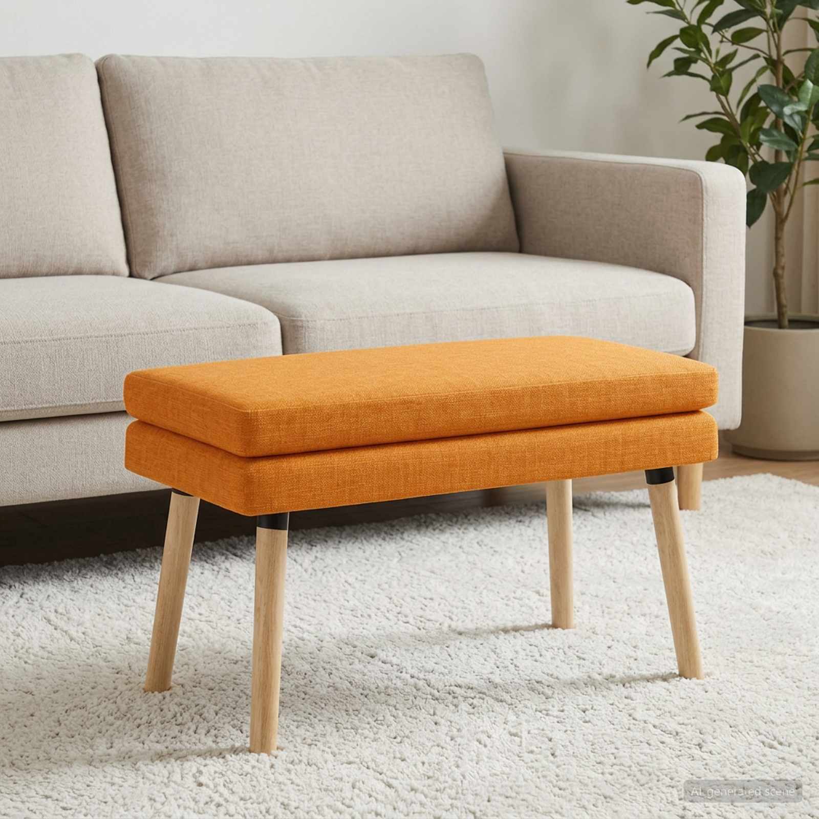 Banc à double couche Jaune foncé 80 x 40 x 47 cm Tissu - XIOS