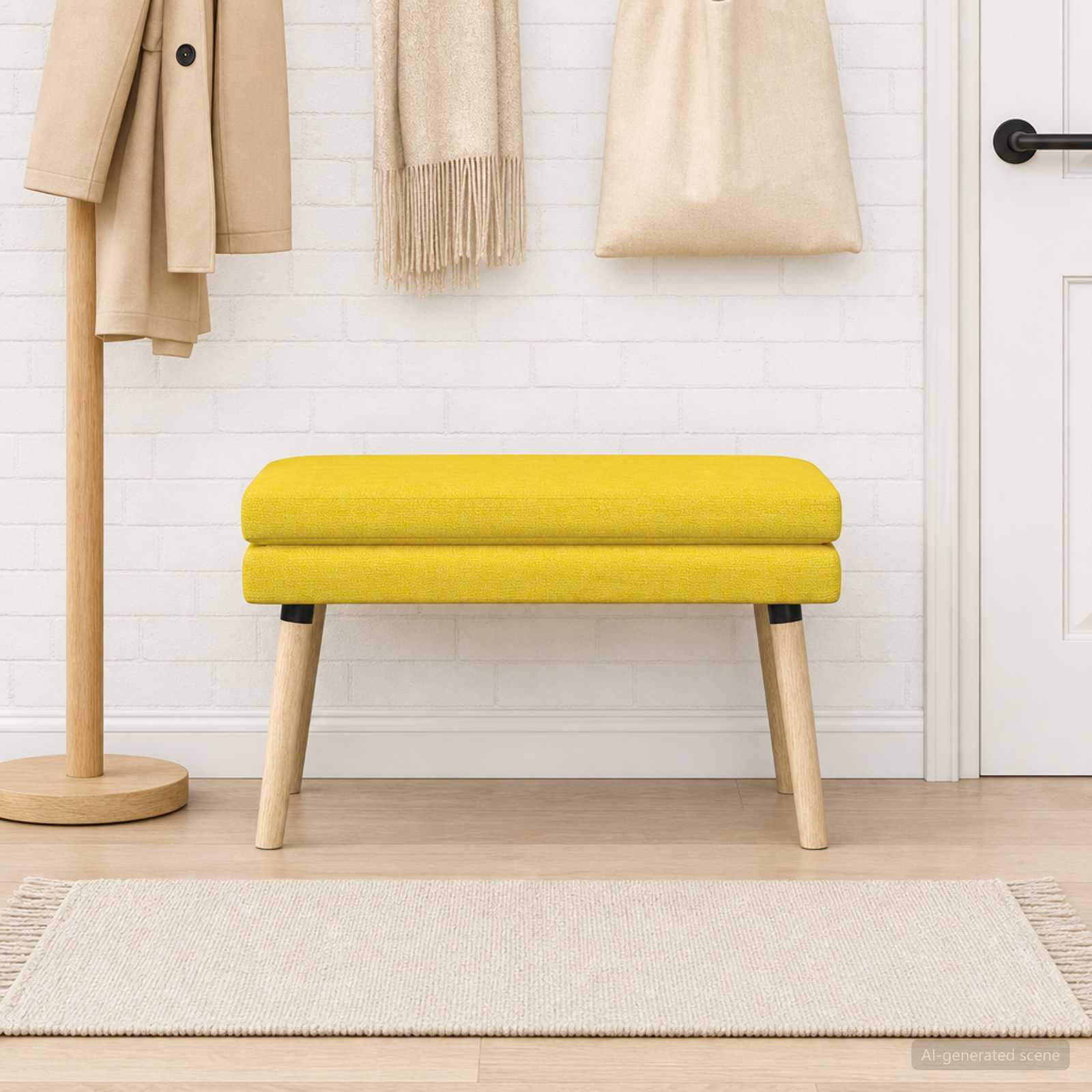 Banc à double couche Jaune clair 80 x 40 x 47 cm Tissu - XIOS