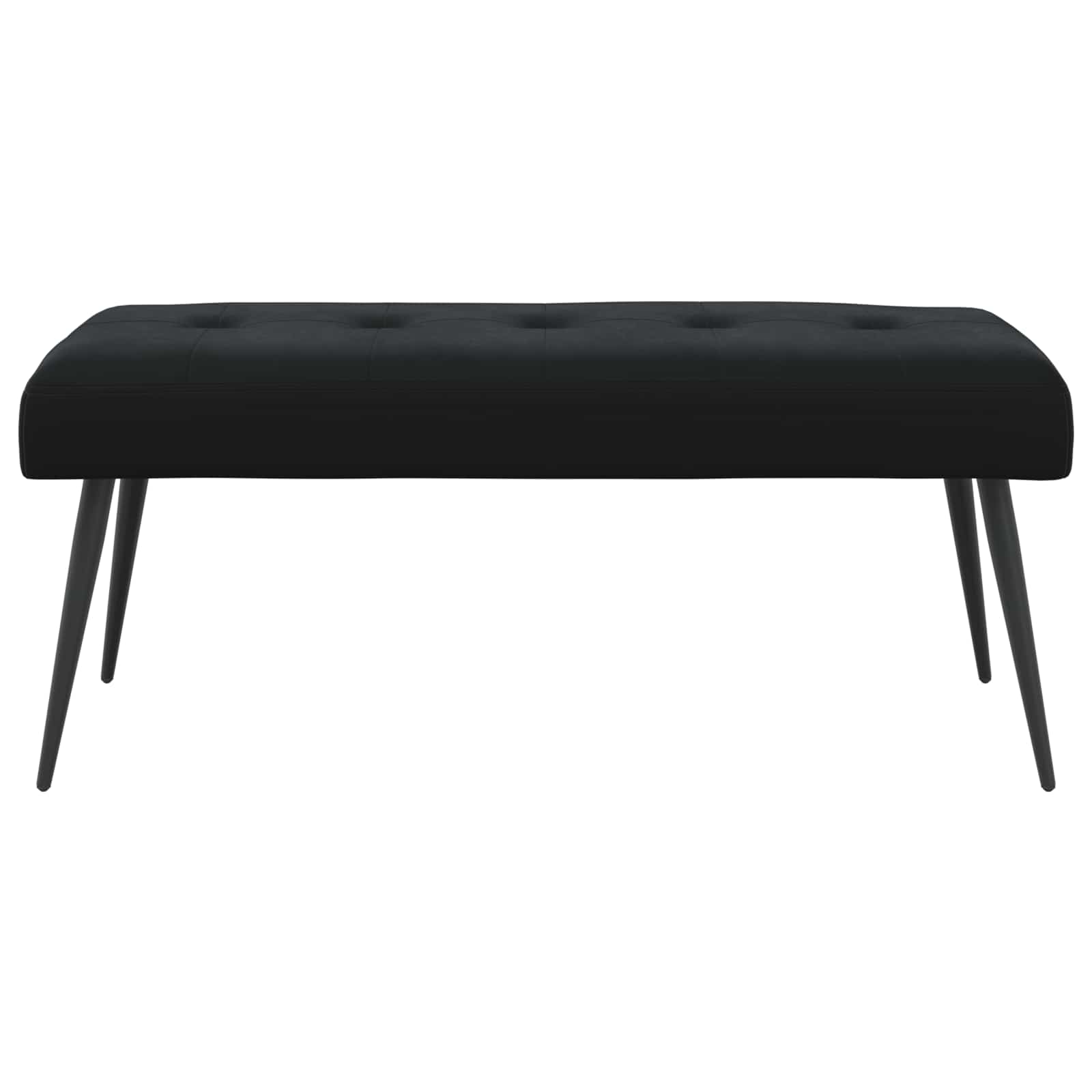 Banc avec capitonnage bouton Noir 110 x 40 x 46 cm Velours - XIOS