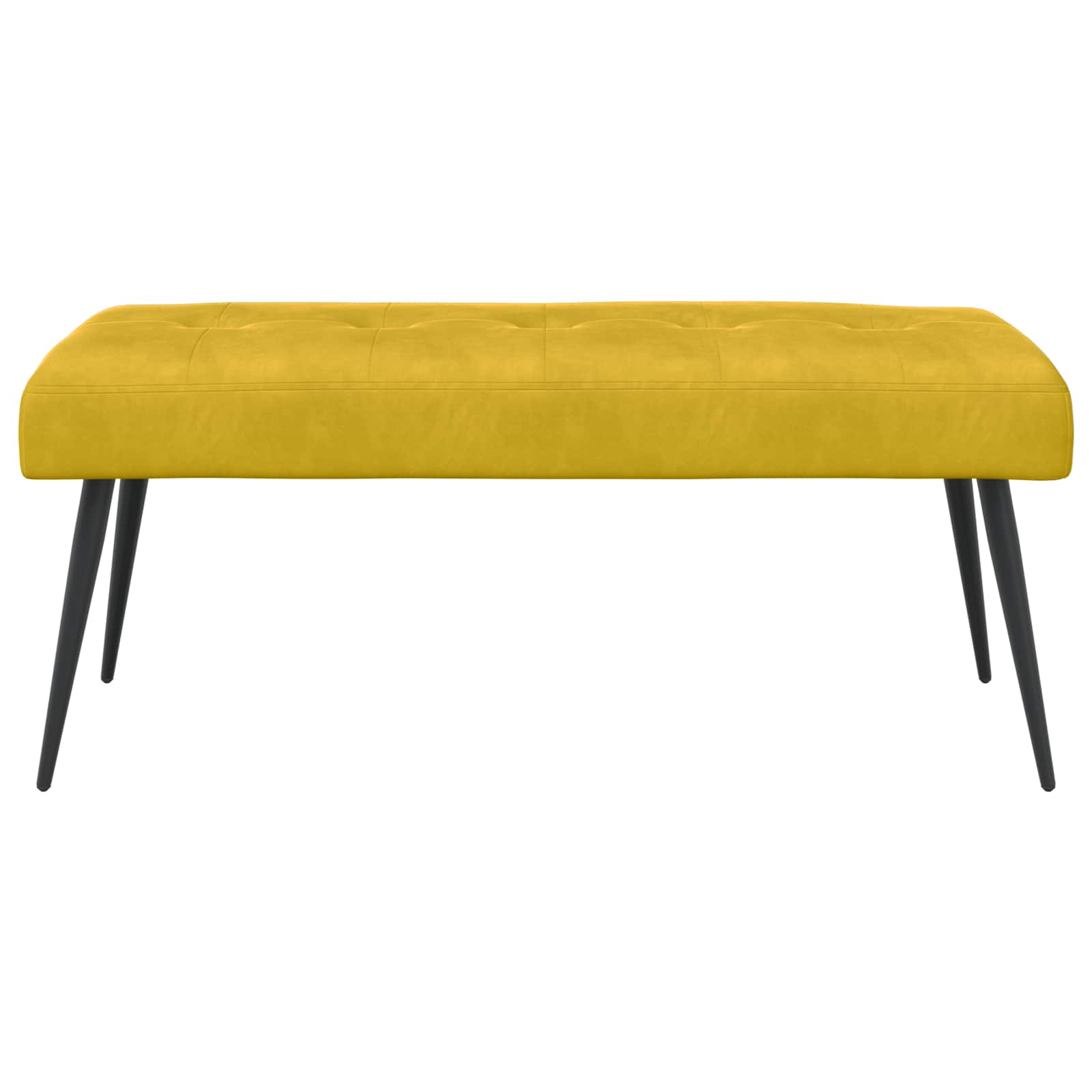 Banc avec capitonnage bouton Jaune 110 x 40 x 46 cm Velours - XIOS
