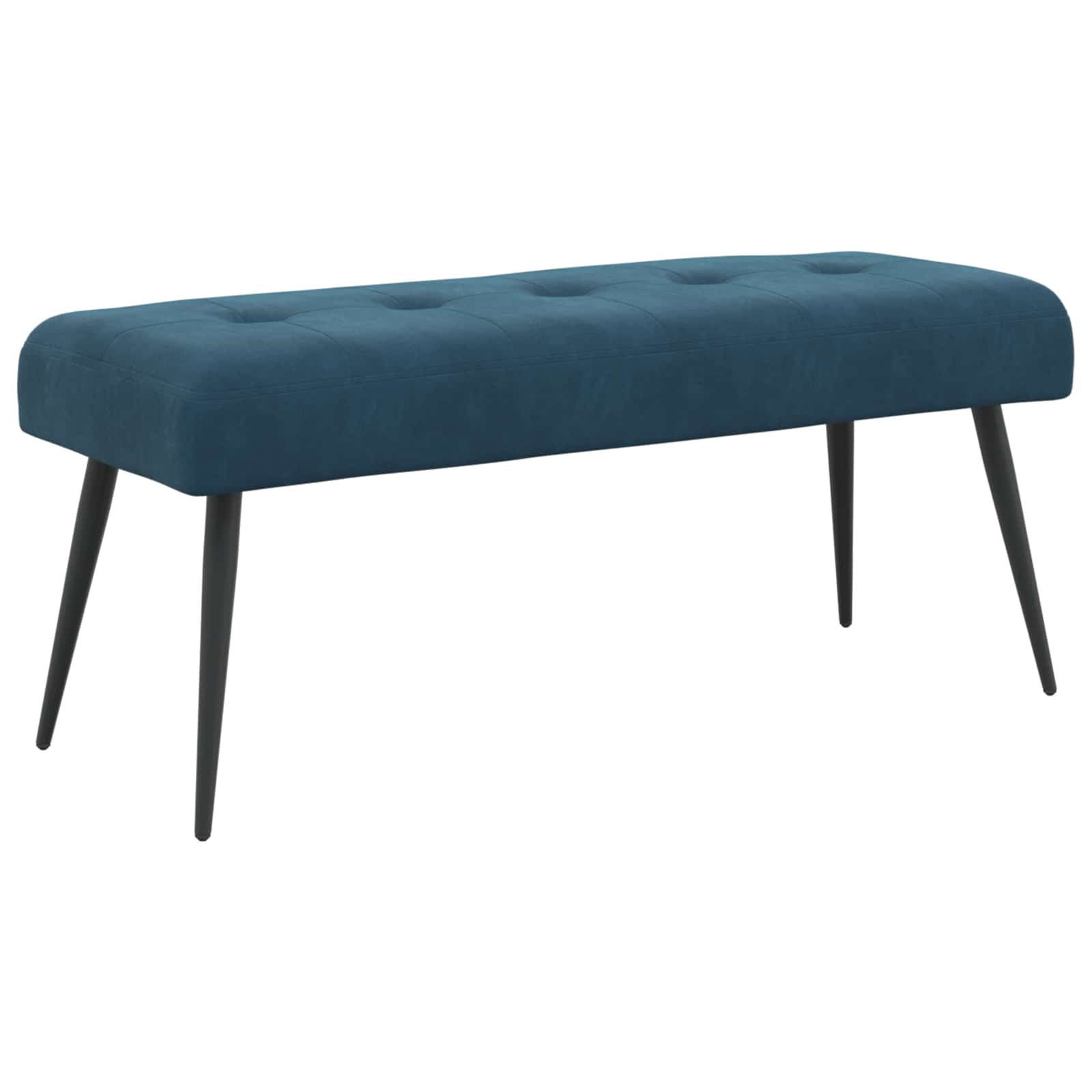 Banc avec capitonnage bouton Bleu 110 x 40 x 46 cm Velours - XIOS