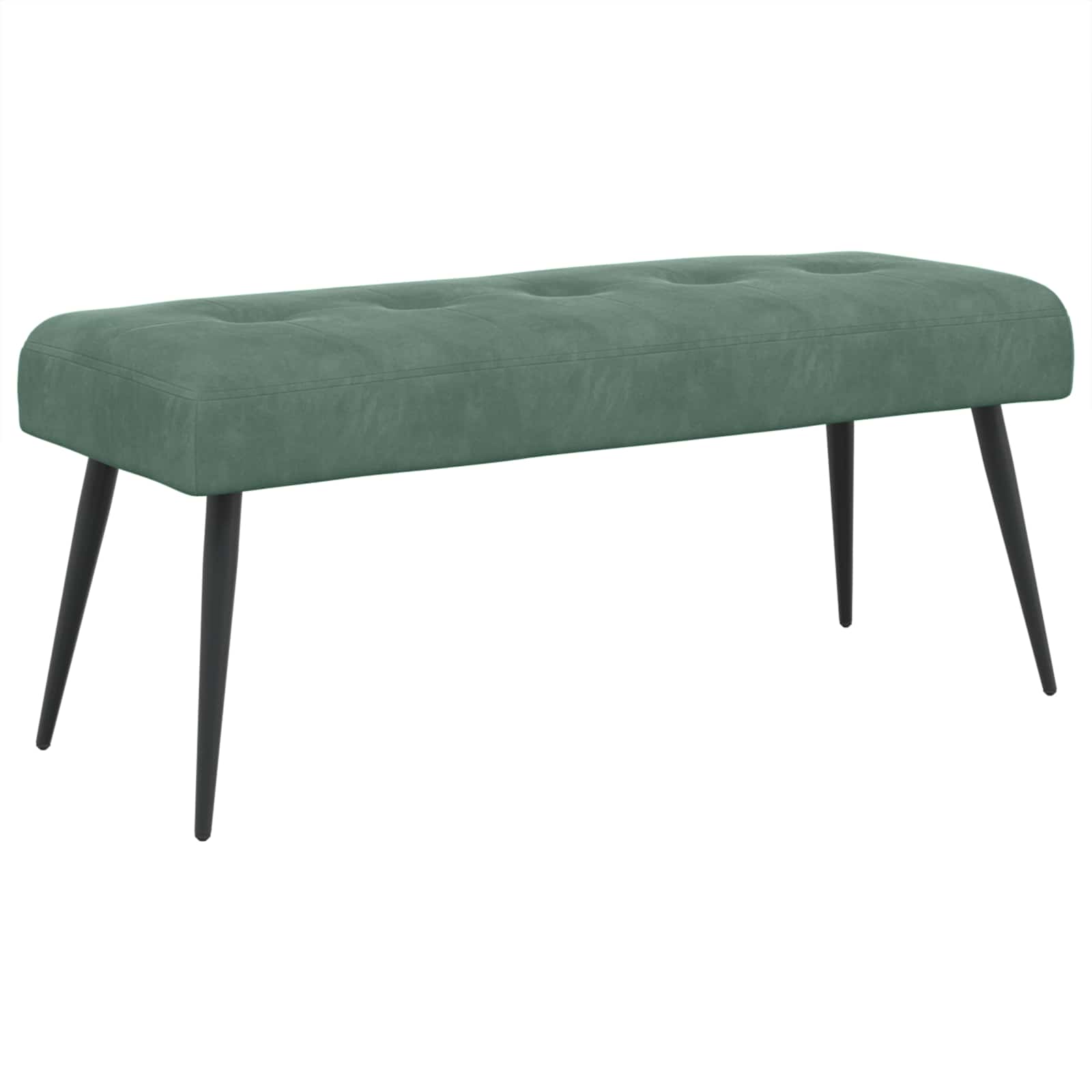 Banc avec capitonnage bouton Vert Mer 110 x 40 x 46 cm Velours - XIOS