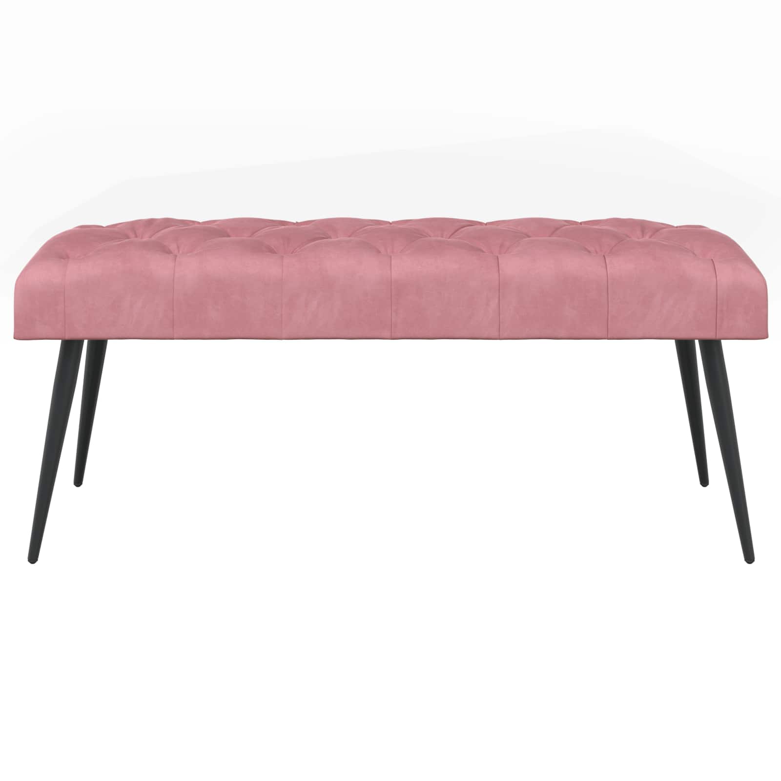 Banc avec capitonnage bouton Rose 110 x 40 x 46 cm Velours - XIOS