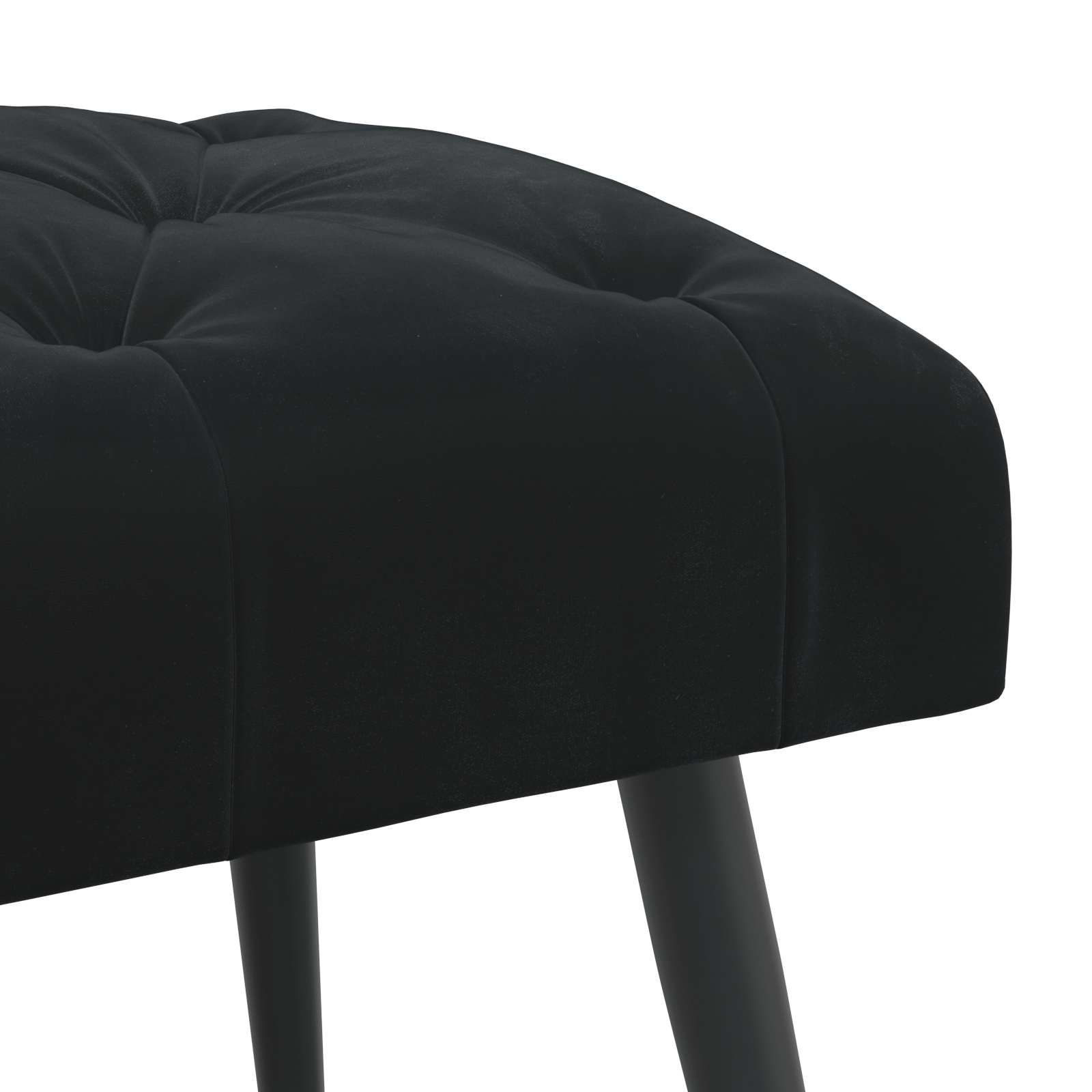Banc avec capitonnage bouton Noir 110 x 40 x 46 cm Velours - XIOS