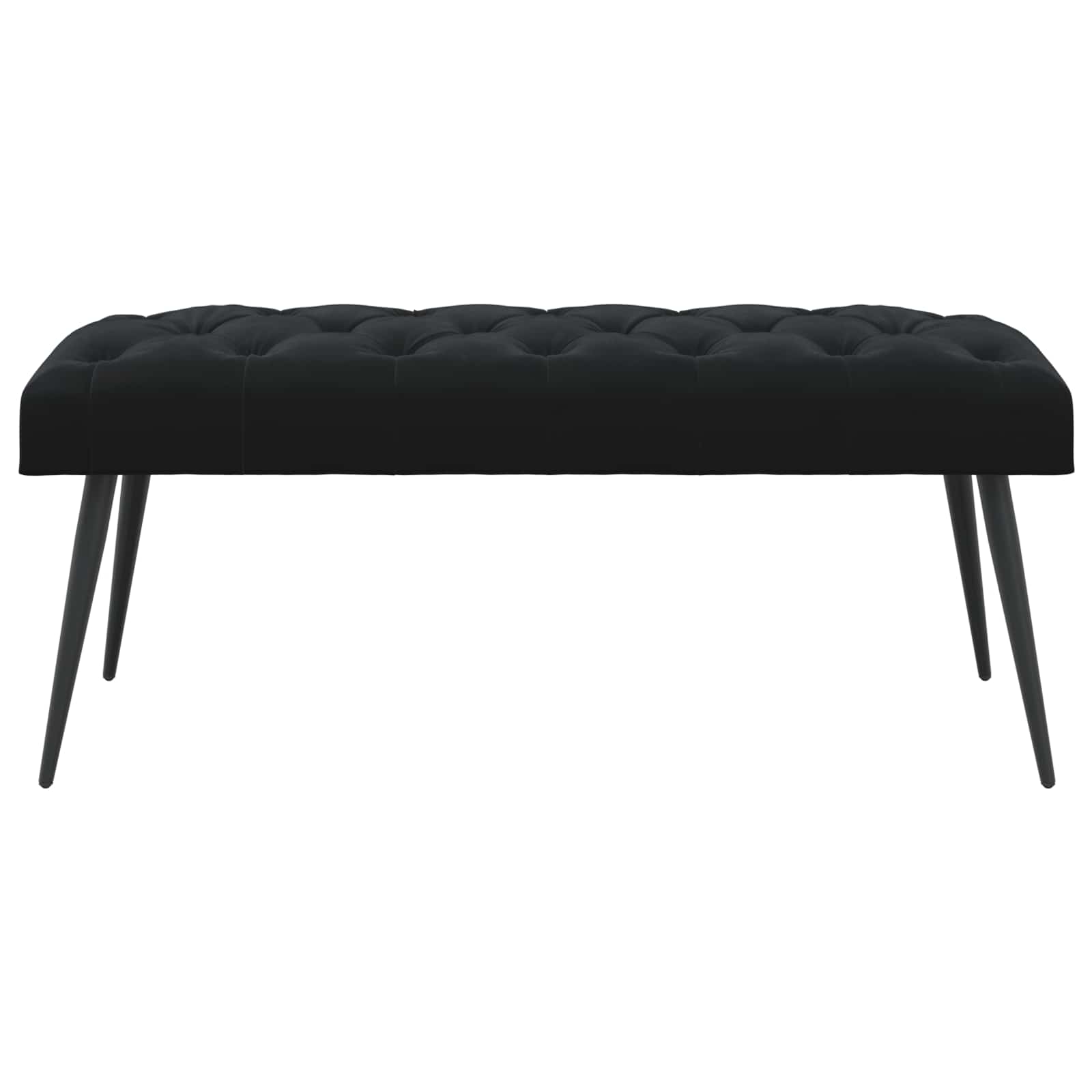 Banc avec capitonnage bouton Noir 110 x 40 x 46 cm Velours - XIOS
