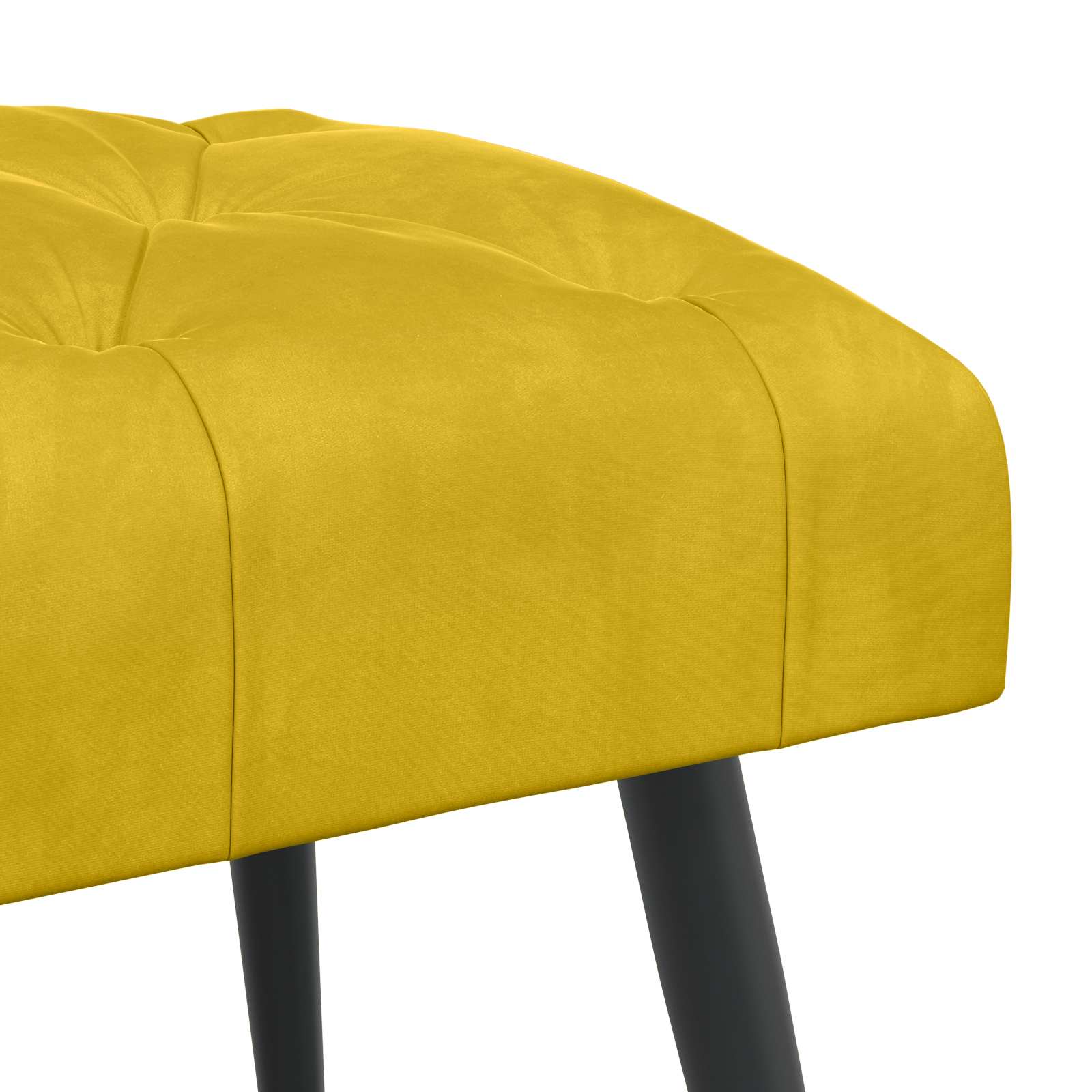 Banc avec capitonnage bouton Jaune 110 x 40 x 46 cm Velours - XIOS