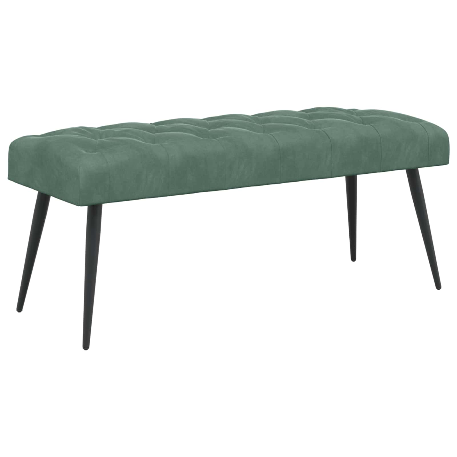 Banc avec capitonnage bouton Vert Mer 110 x 40 x 46 cm Velours - XIOS