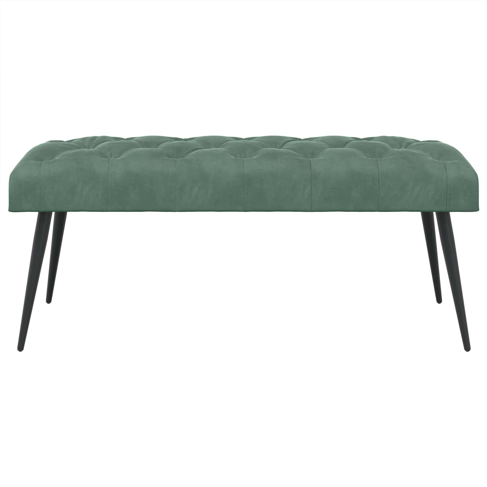 Banc avec capitonnage bouton Vert Mer 110 x 40 x 46 cm Velours - XIOS