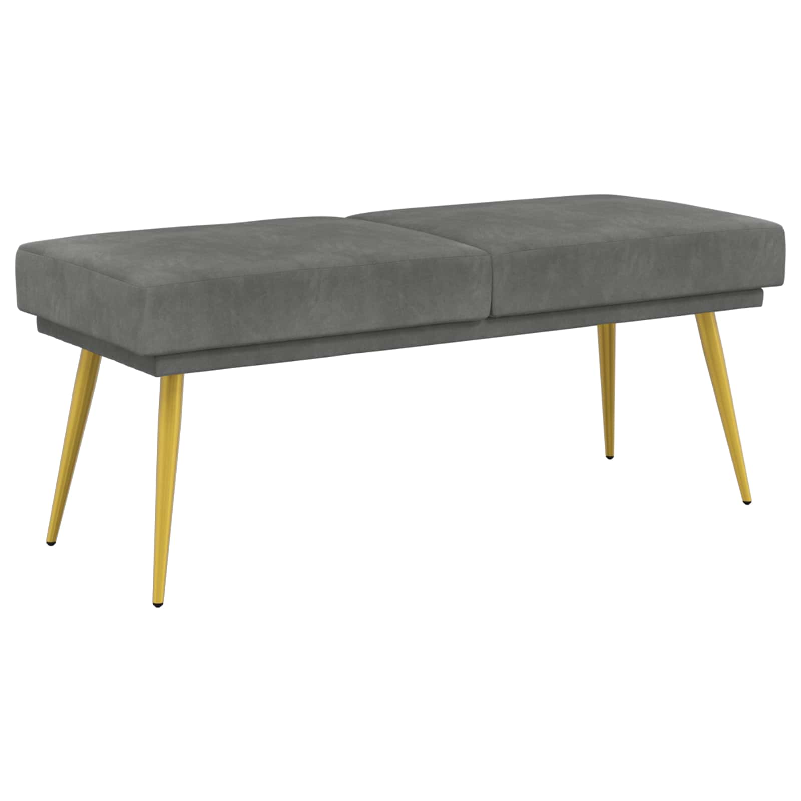 Banc à double couche Gris foncé 120 x 45 x 46 cm Velours - XIOS