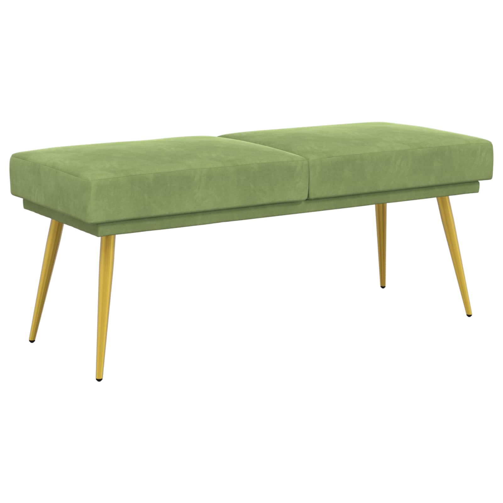 Banc à double couche Vert clair 120 x 45 x 46 cm Velours - XIOS