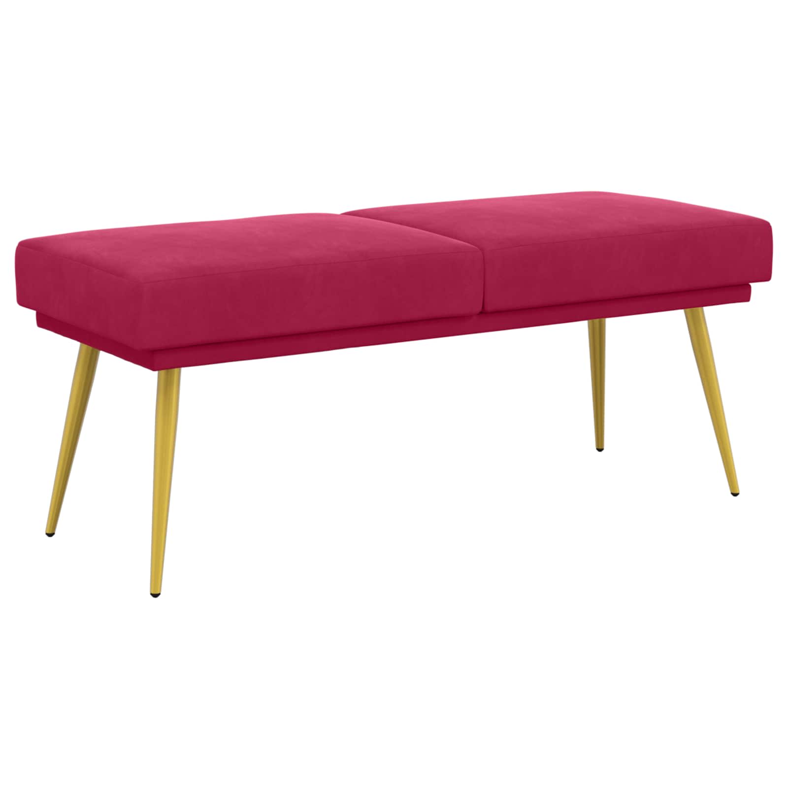 Banc à double couche Bordeaux 120 x 45 x 46 cm Velours - XIOS