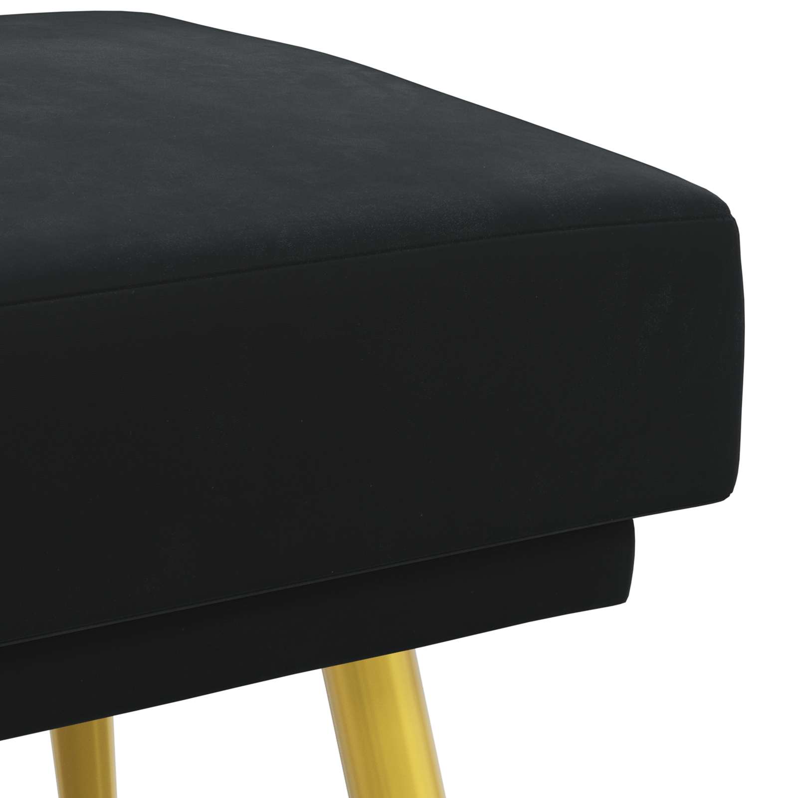 Banc à double couche Noir 120 x 45 x 46 cm Velours - XIOS
