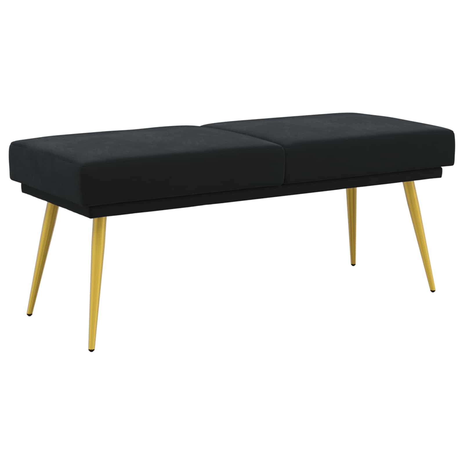 Banc à double couche Noir 120 x 45 x 46 cm Velours - XIOS