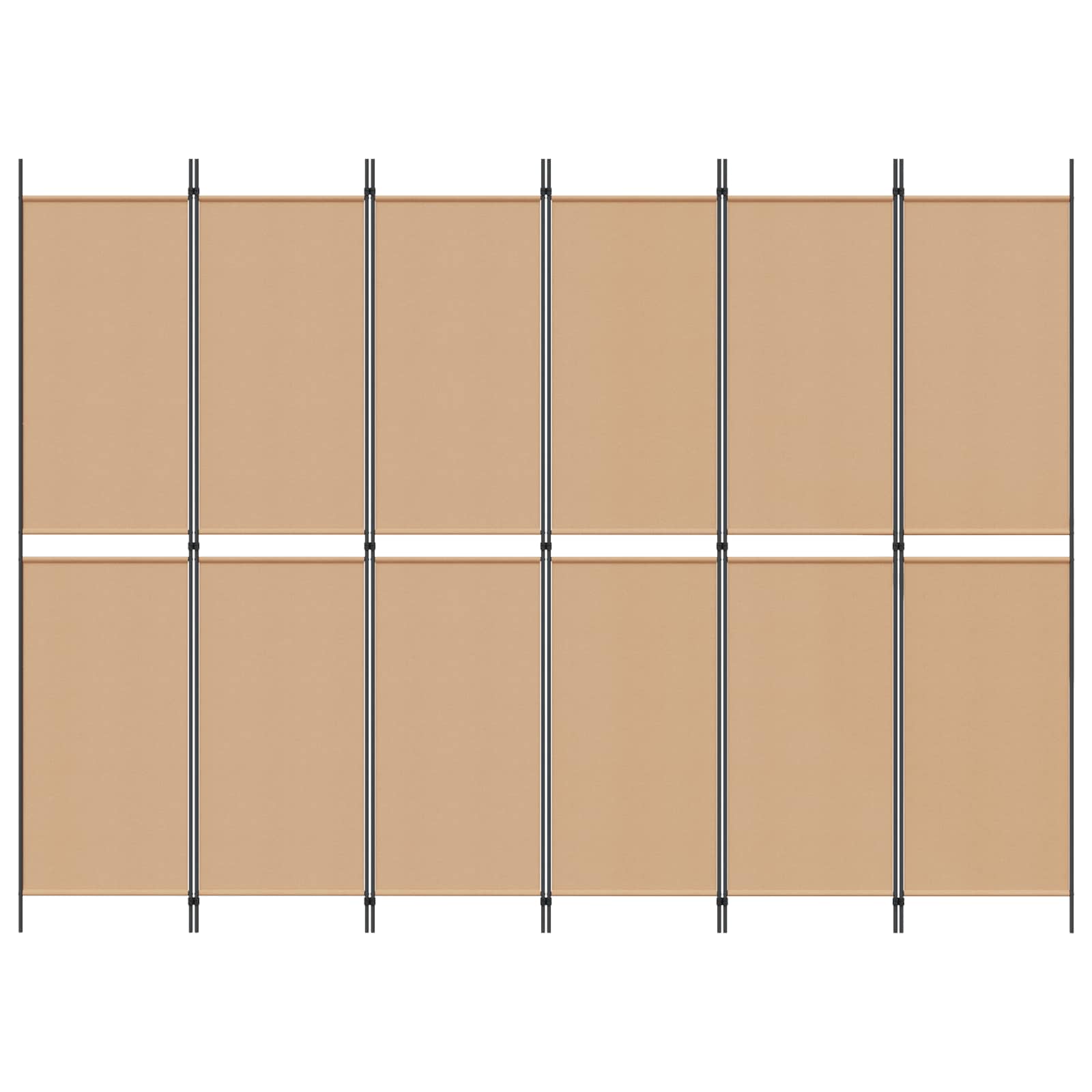 Paravent à 6 panneaux Beige 300 x 220 cm Tissu - XIOS