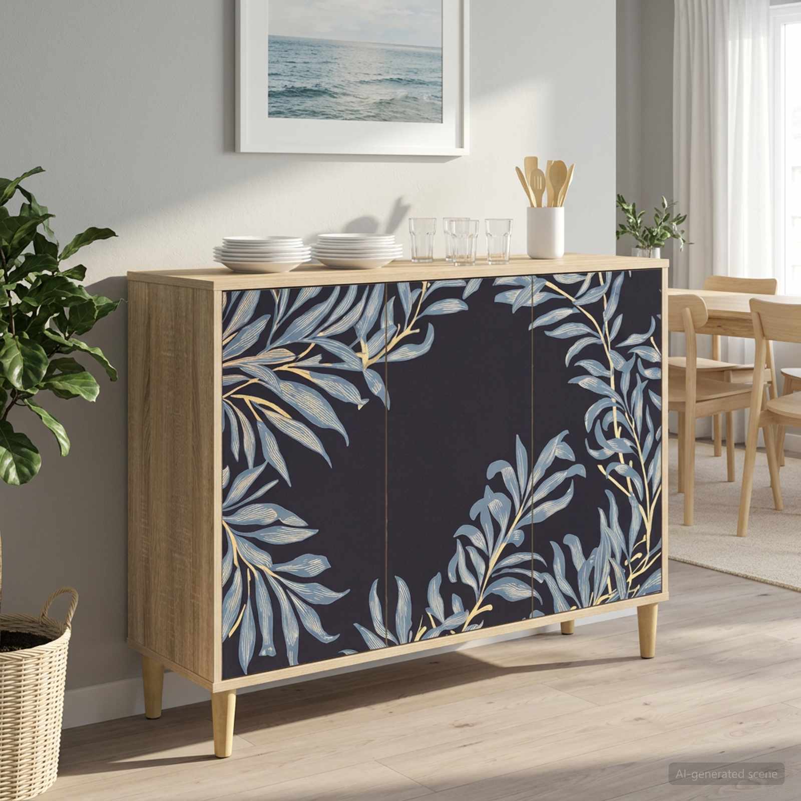 Buffet DOKKUM Sonoma 102 x 33 x 75 cm Bois d'ingénierie