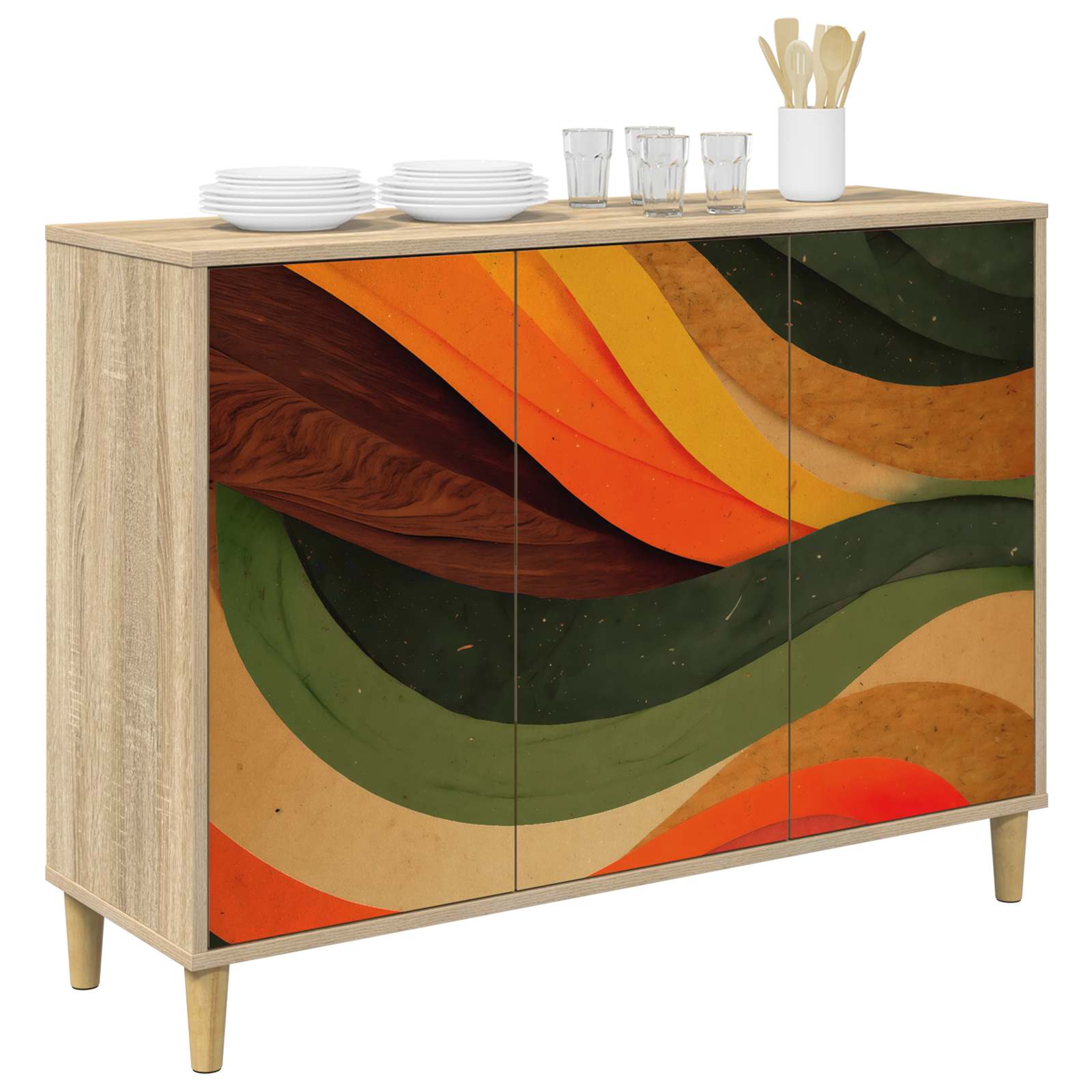Buffet BONN Sonoma 102 x 33 x 75 cm Bois d'ingénierie