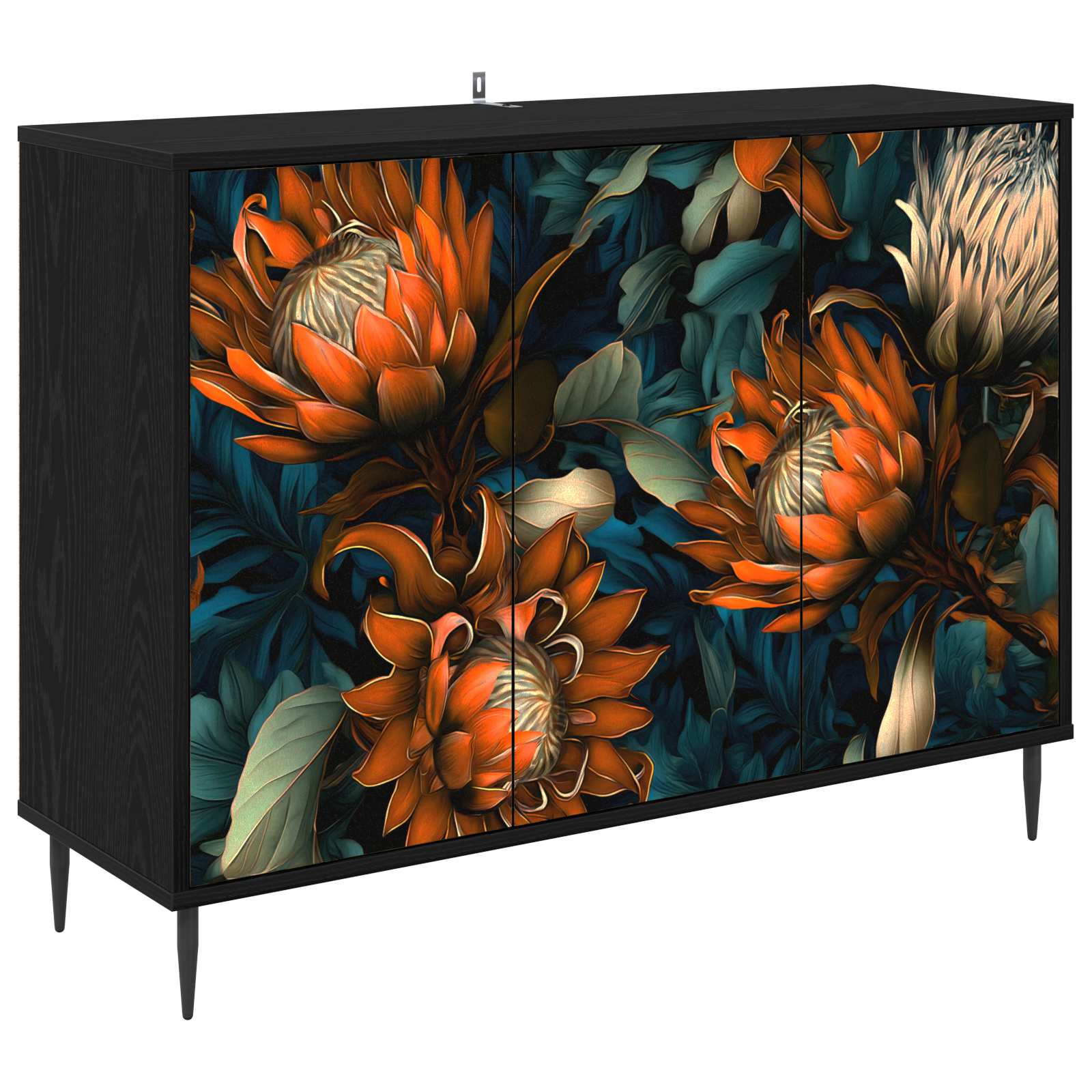 Buffet LOCHEM Chêne noir 102 x 33 x 76 cm Bois d'ingénierie