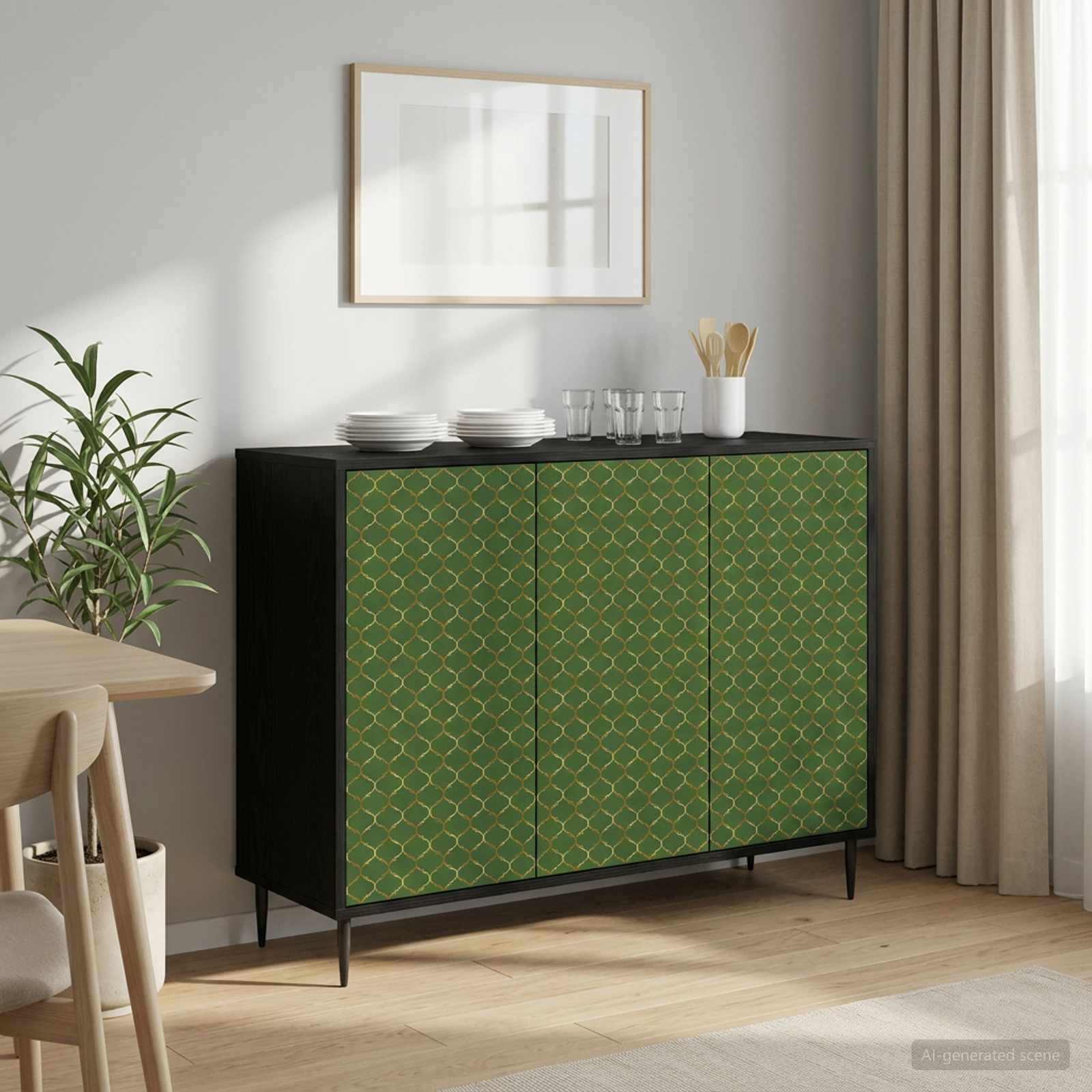 Buffet GELEEN Chêne noir 102 x 33 x 76 cm Bois d'ingénierie