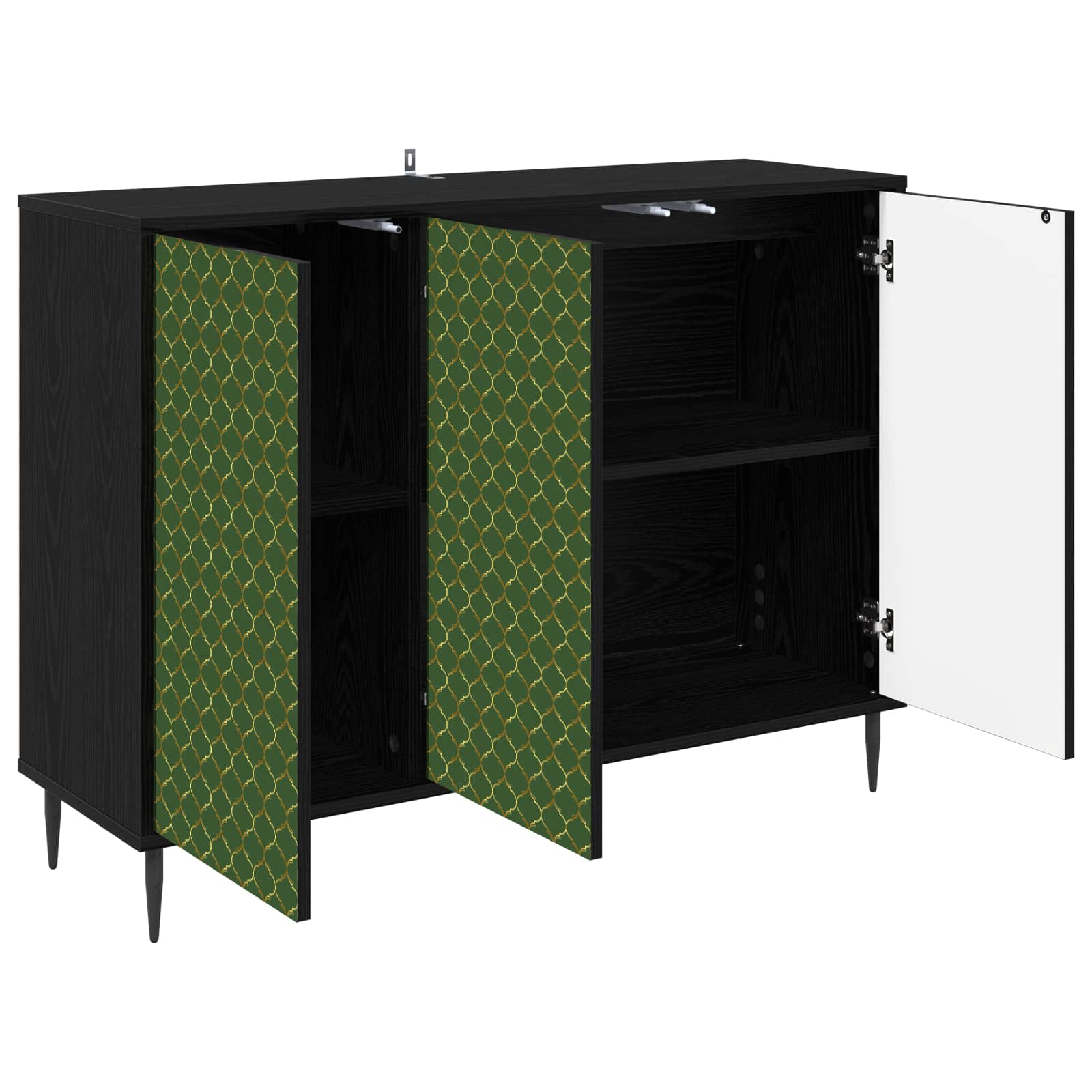 Buffet GELEEN Chêne noir 102 x 33 x 76 cm Bois d'ingénierie