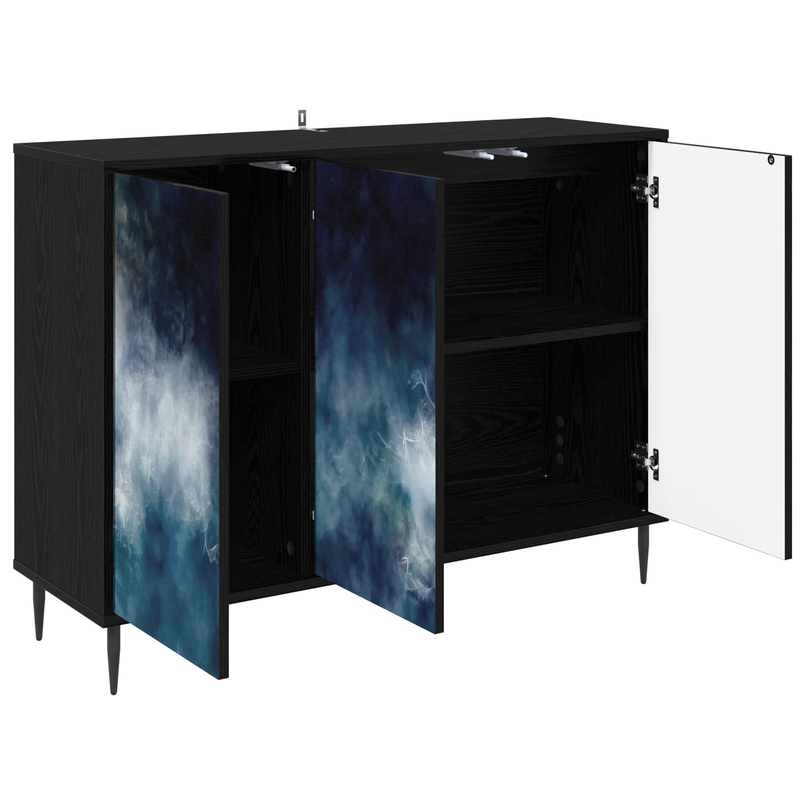 Buffet RAALTE Chêne noir 102 x 33 x 76 cm Bois d'ingénierie