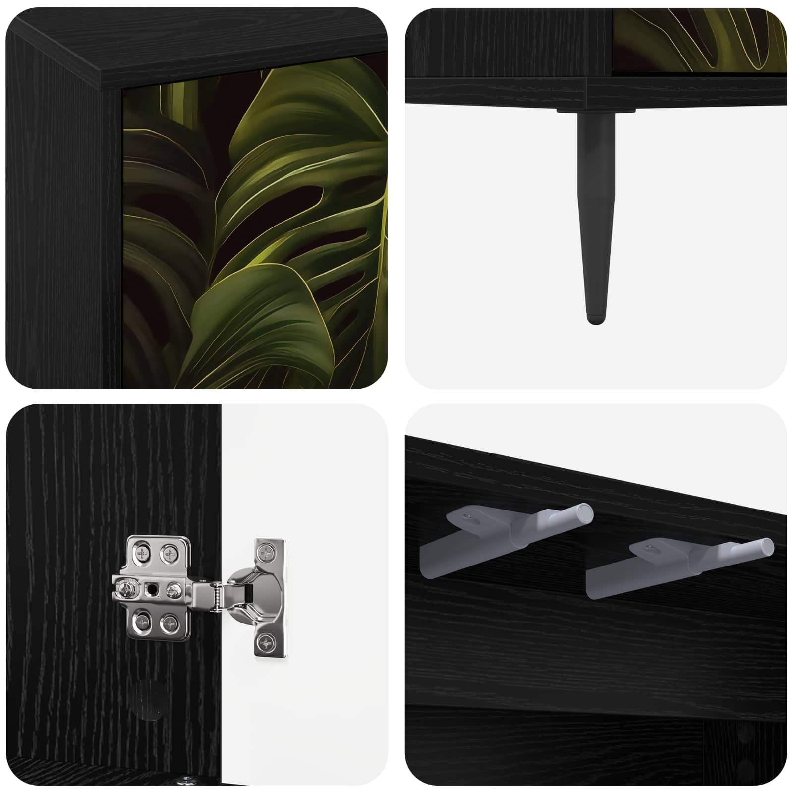 Buffet ELBURG Chêne noir 102 x 33 x 76 cm Bois d'ingénierie