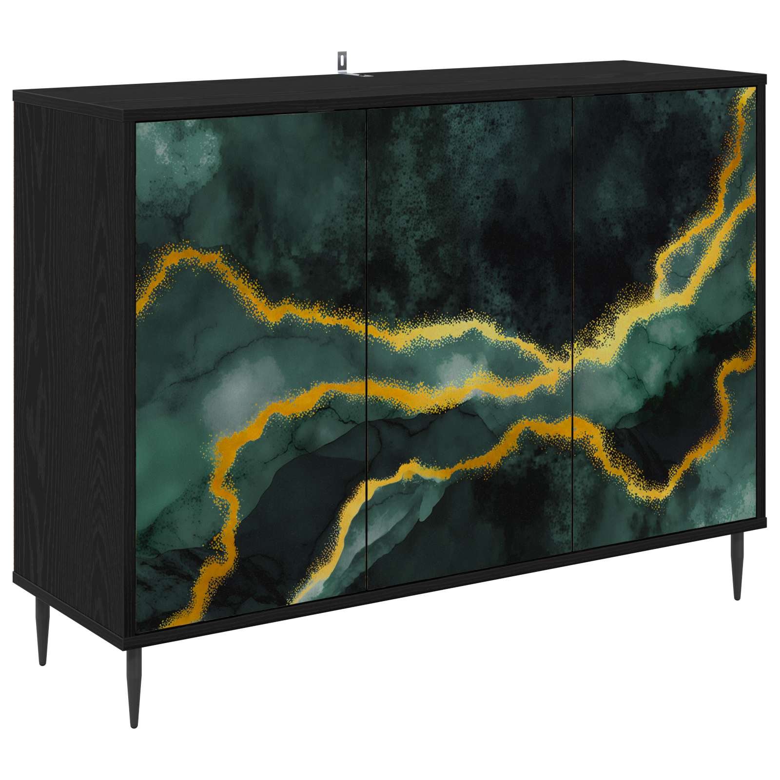 Buffet WIJHE Chêne noir 102 x 33 x 76 cm Bois d'ingénierie