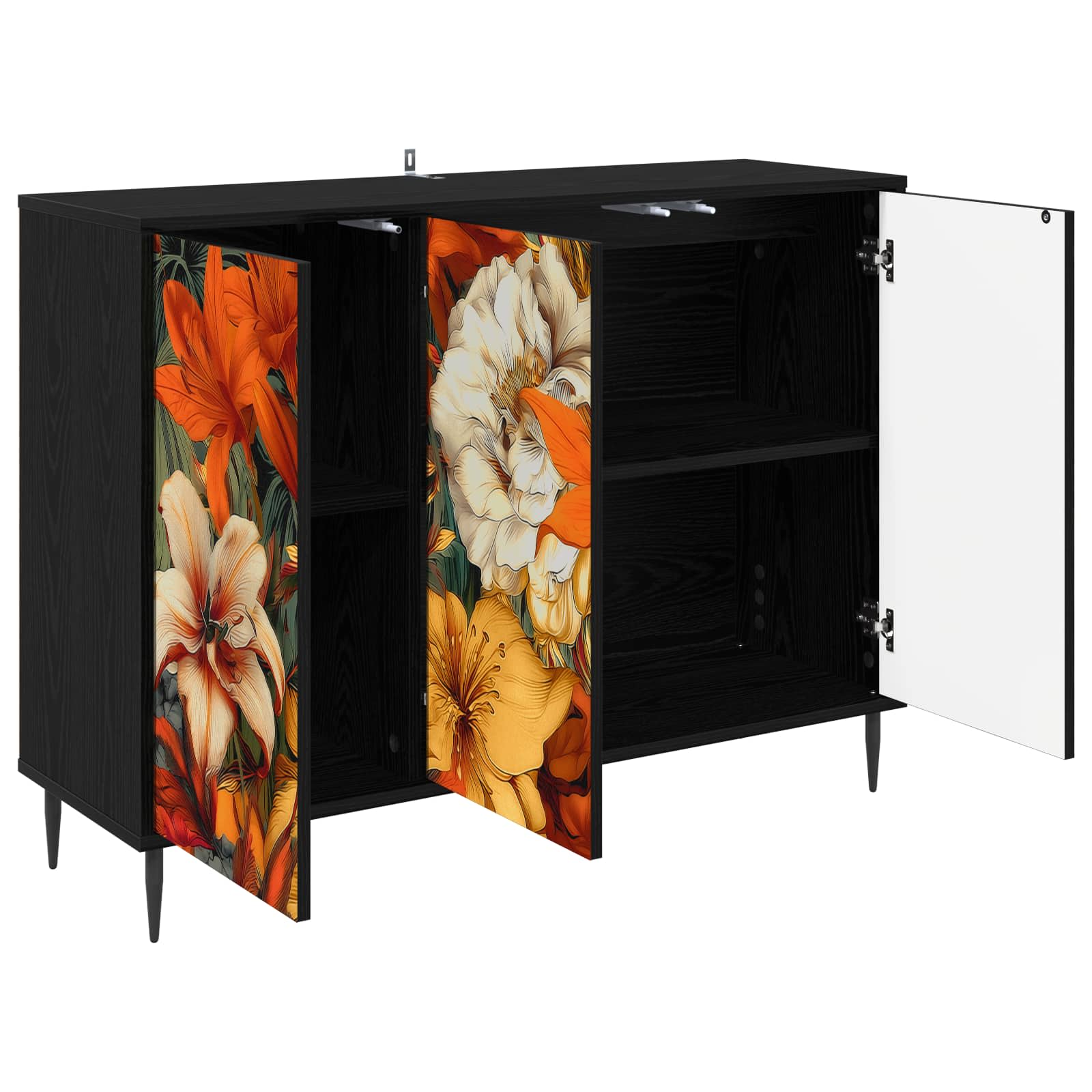 Buffet GENNEP Chêne noir 102 x 33 x 76 cm Bois d'ingénierie