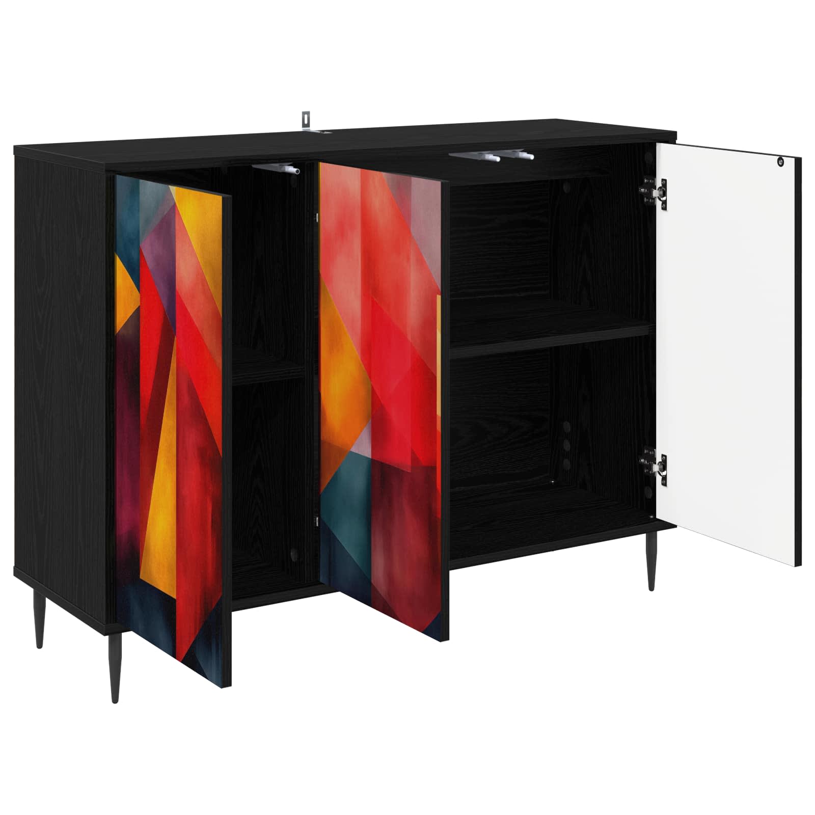 Buffet HEESCH Chêne noir 102 x 33 x 76 cm Bois d'ingénierie