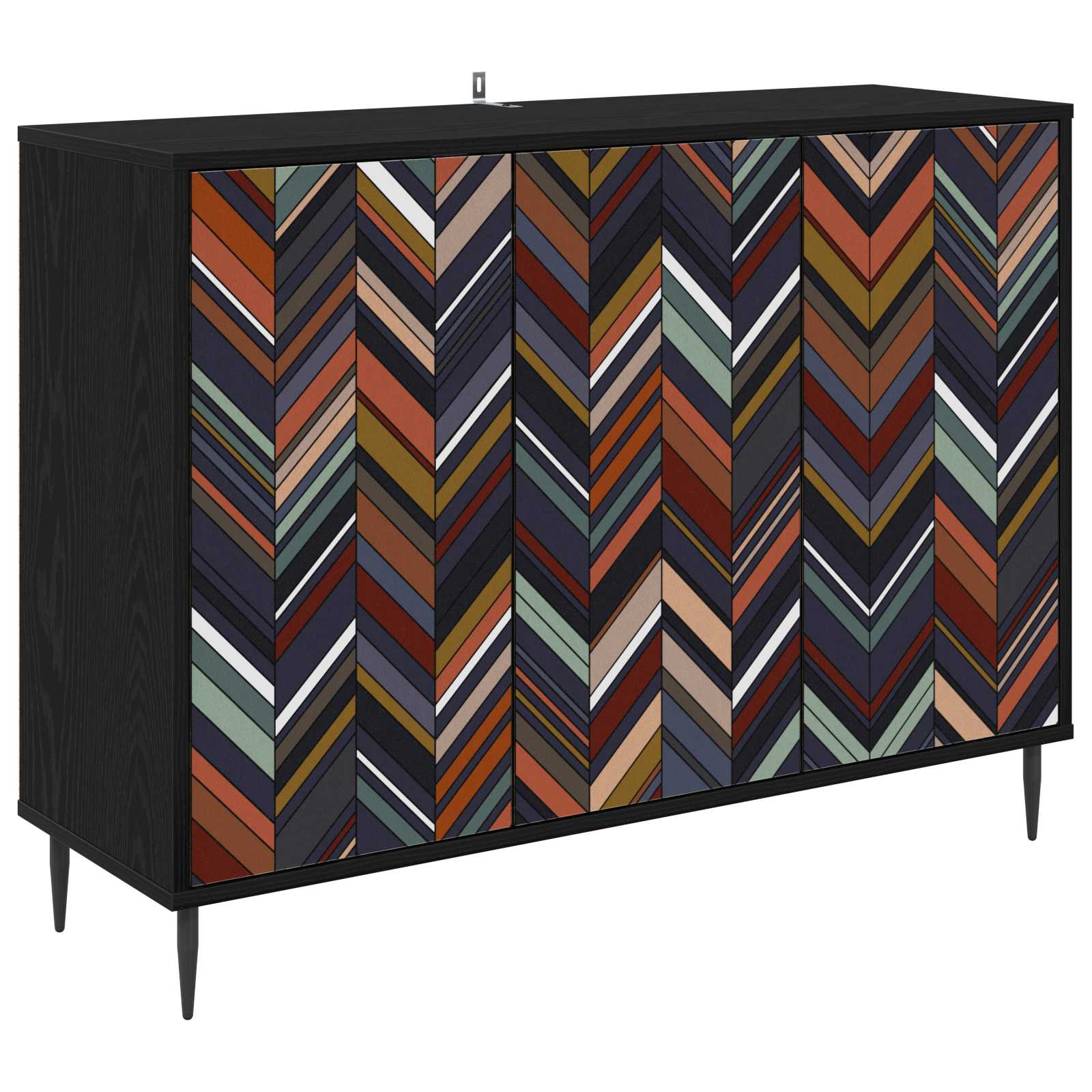 Buffet OMMEN Chêne noir 102 x 33 x 76 cm Bois d'ingénierie
