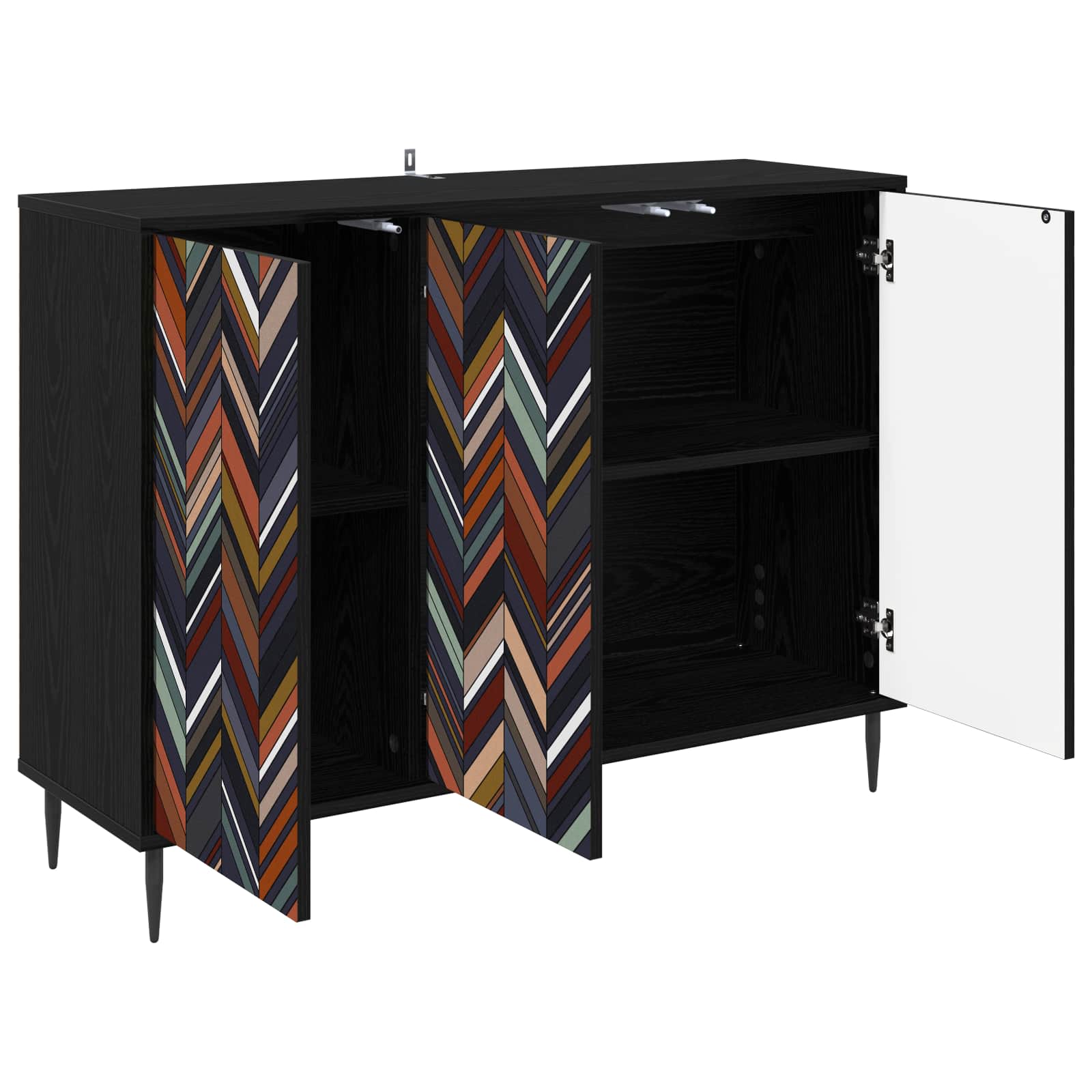 Buffet OMMEN Chêne noir 102 x 33 x 76 cm Bois d'ingénierie