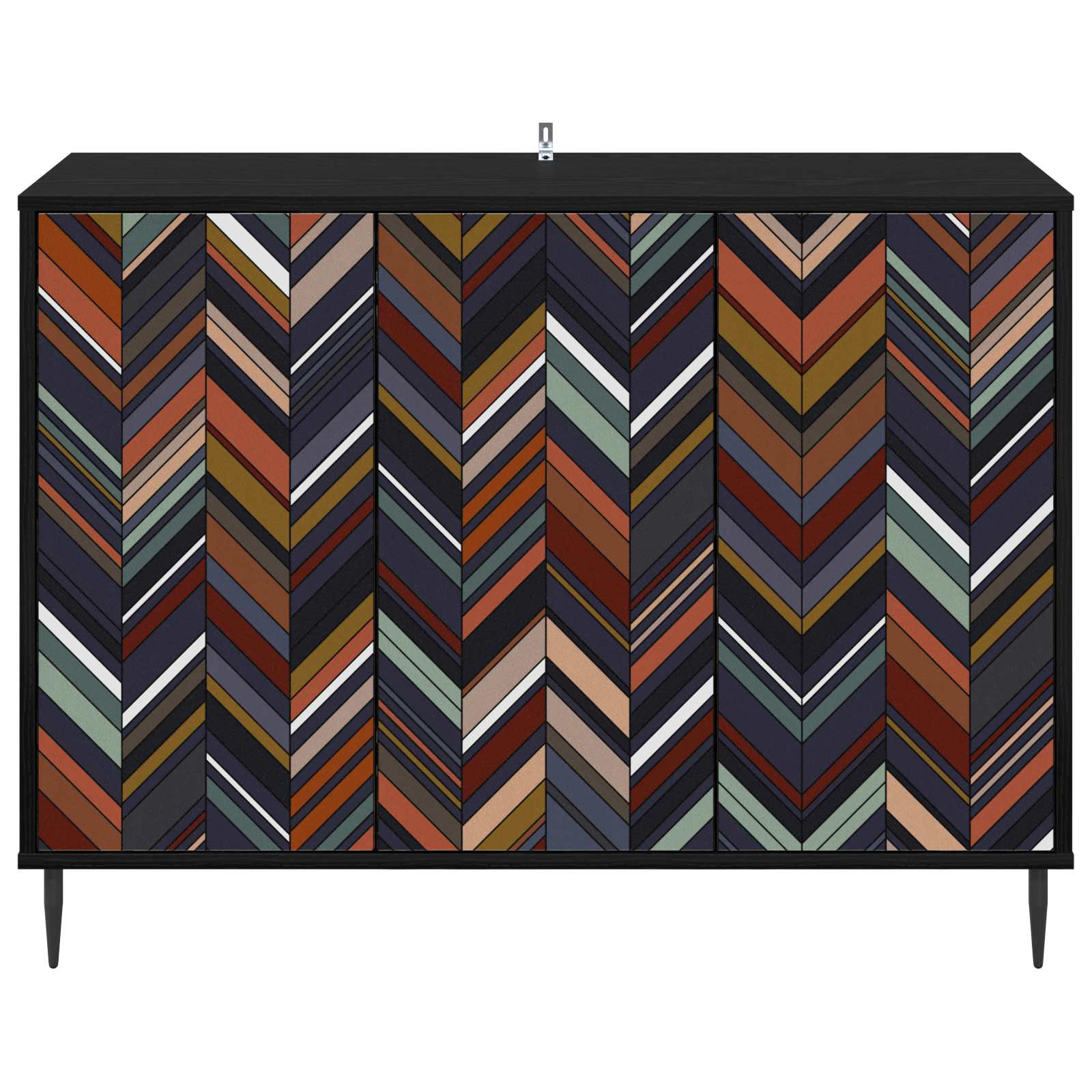 Buffet OMMEN Chêne noir 102 x 33 x 76 cm Bois d'ingénierie