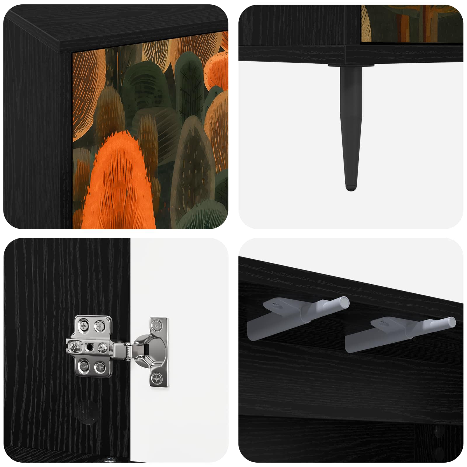 Buffet ZAANDAM Chêne noir 102 x 33 x 76 cm Bois d'ingénierie