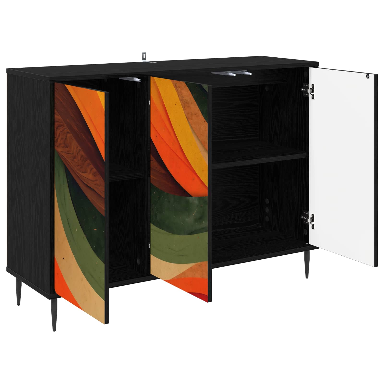Buffet BONN Chêne noir 102 x 33 x 76 cm Bois d'ingénierie