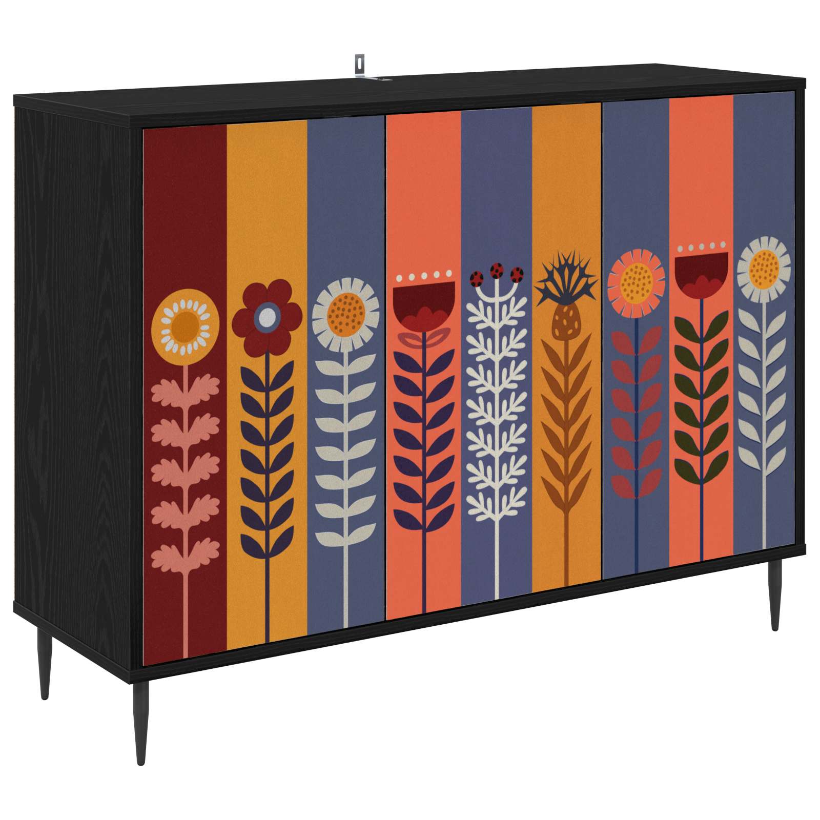 Buffet ESSEN Chêne noir 102 x 33 x 76 cm Bois d'ingénierie