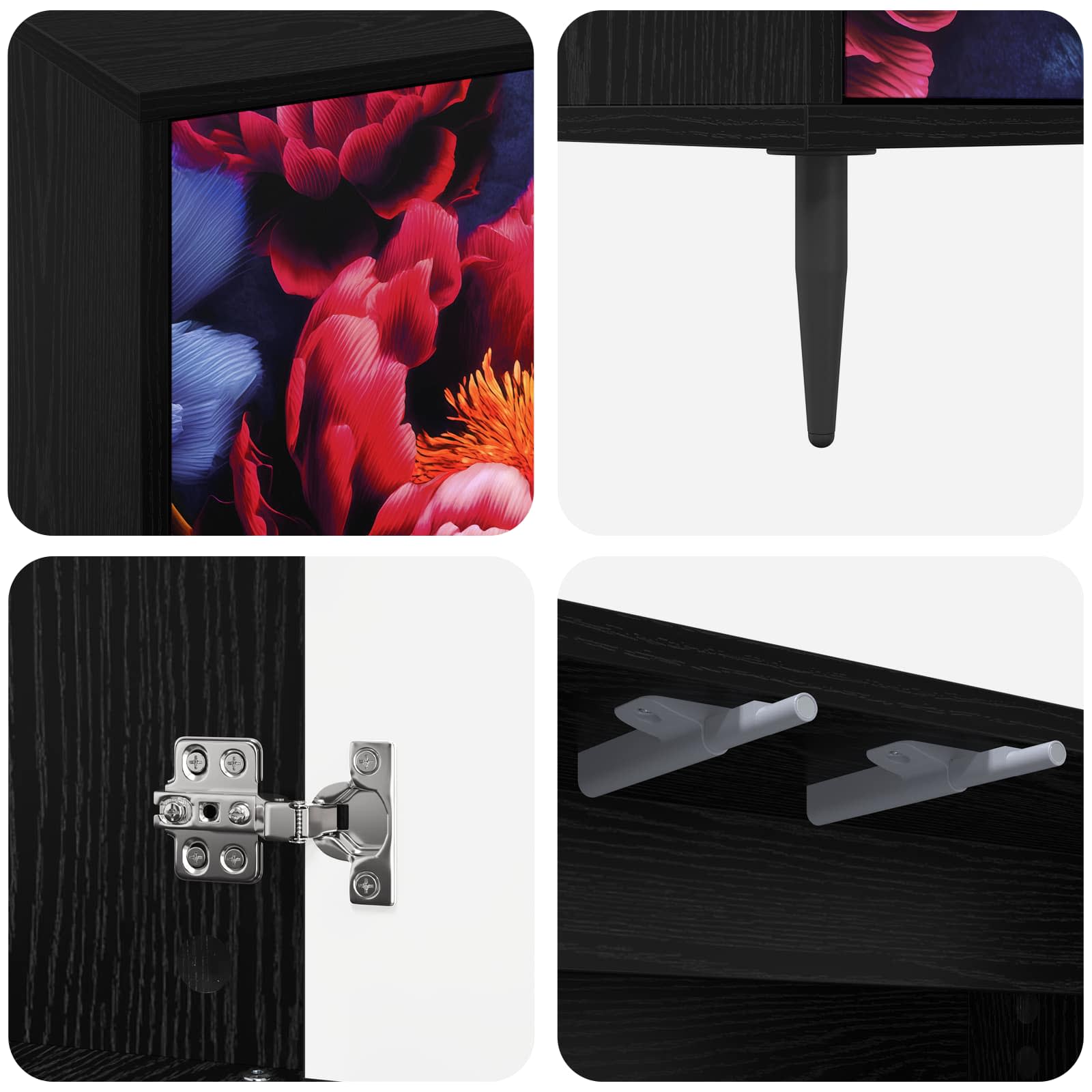 Buffet KIEL Chêne noir 102 x 33 x 76 cm Bois d'ingénierie